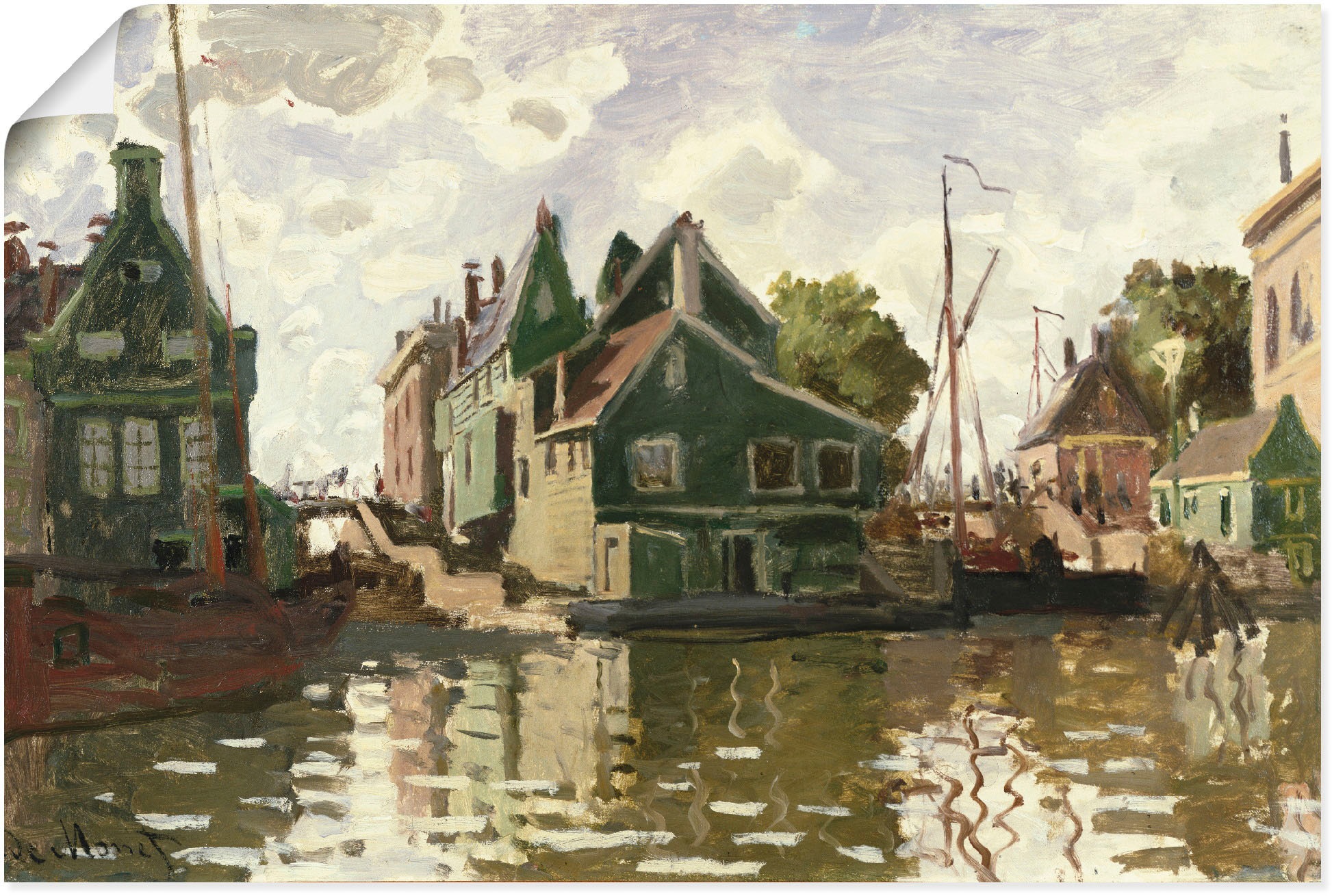 Artland Wandbild »Kanal in Zaandam. 1871.«, Gewässer, (1 St.), in vielen Größen & Produktarten - Alubild / Outdoorbild für den Außenbereich, Leinwandbild, Poster, Wandaufkleber / Wandtattoo auch für Badezimmer geeignet