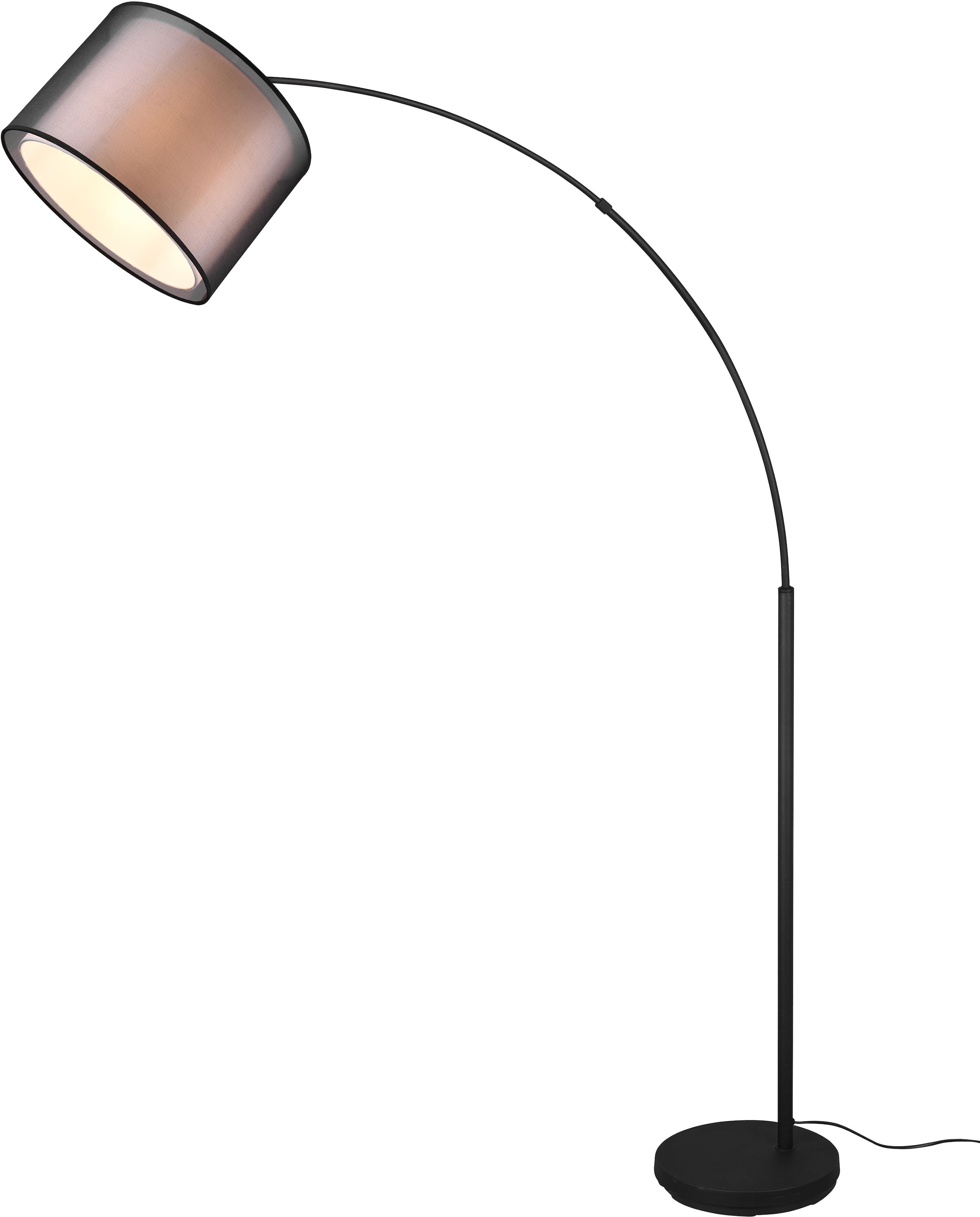 Places of Style Stehlampe »Liotta«, 1 flammig-flammig, mit Doppelschirm Textil, Fußschalter, transparenter Organza-Schirm