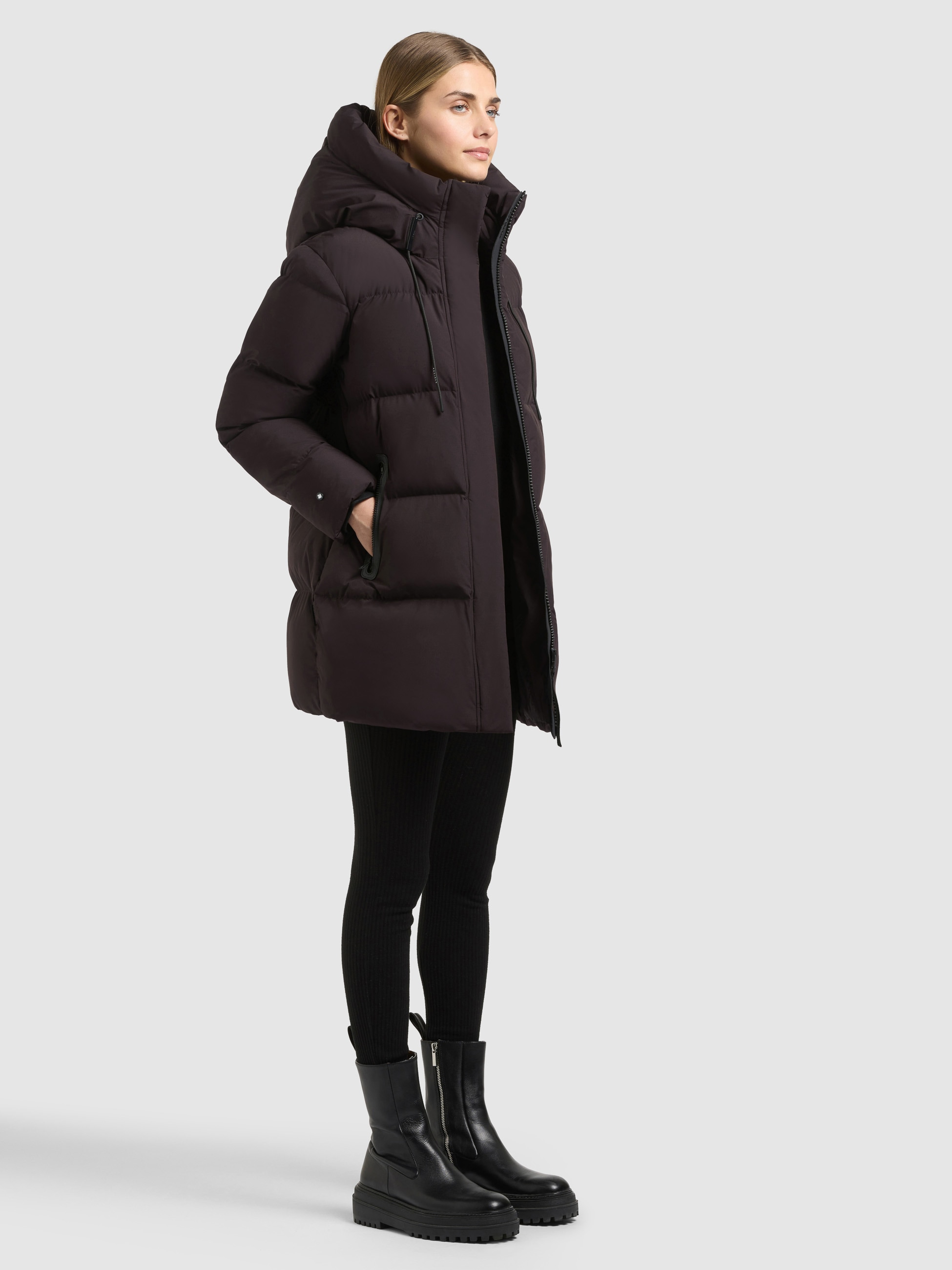 khujo Steppjacke »DROWN2 MATT« mit Kapuze Taschenbeutel mit Fleece