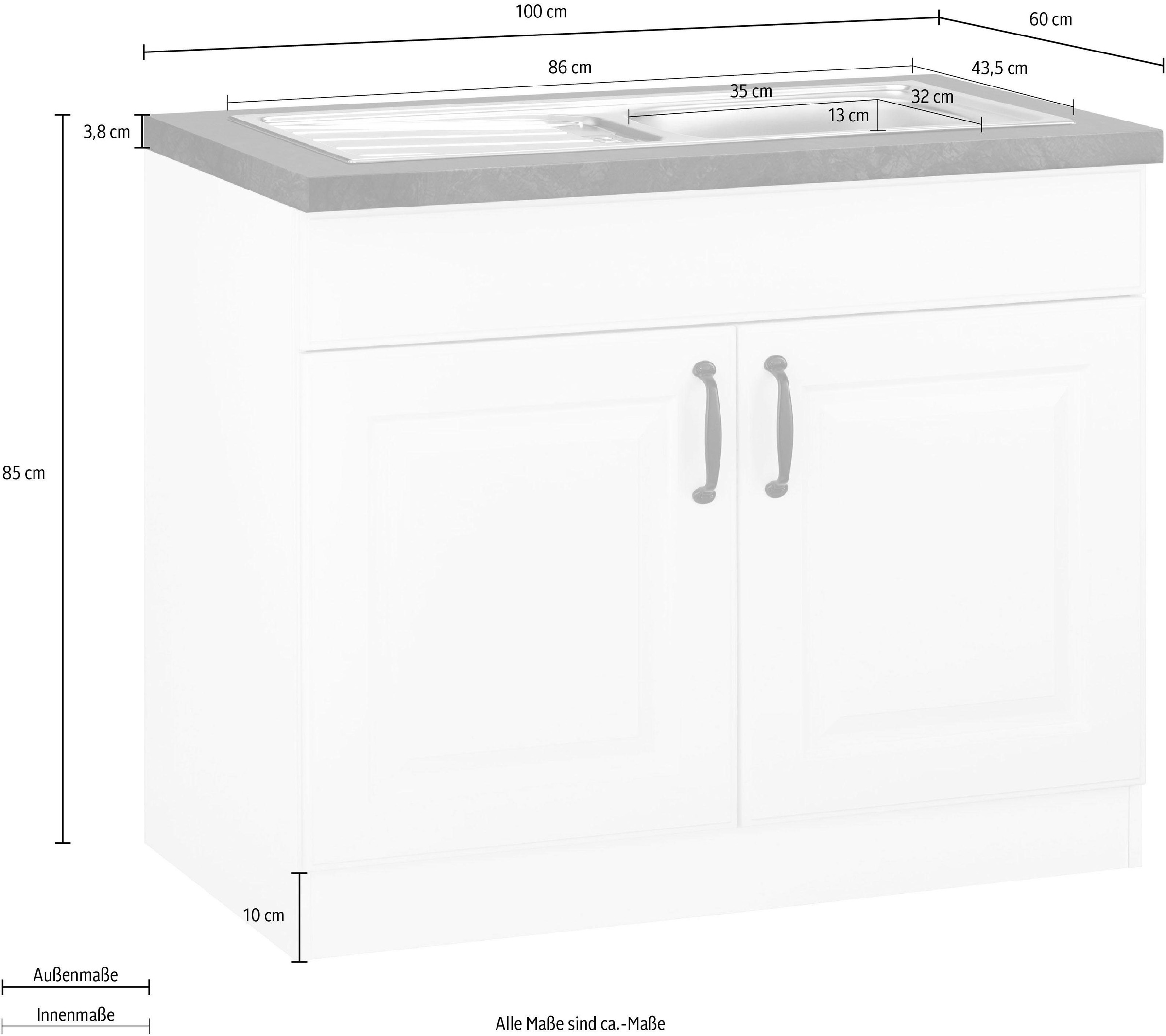 wiho Küchen Spülenschrank »Erla«, 100 cm breit mit Kassettenfront