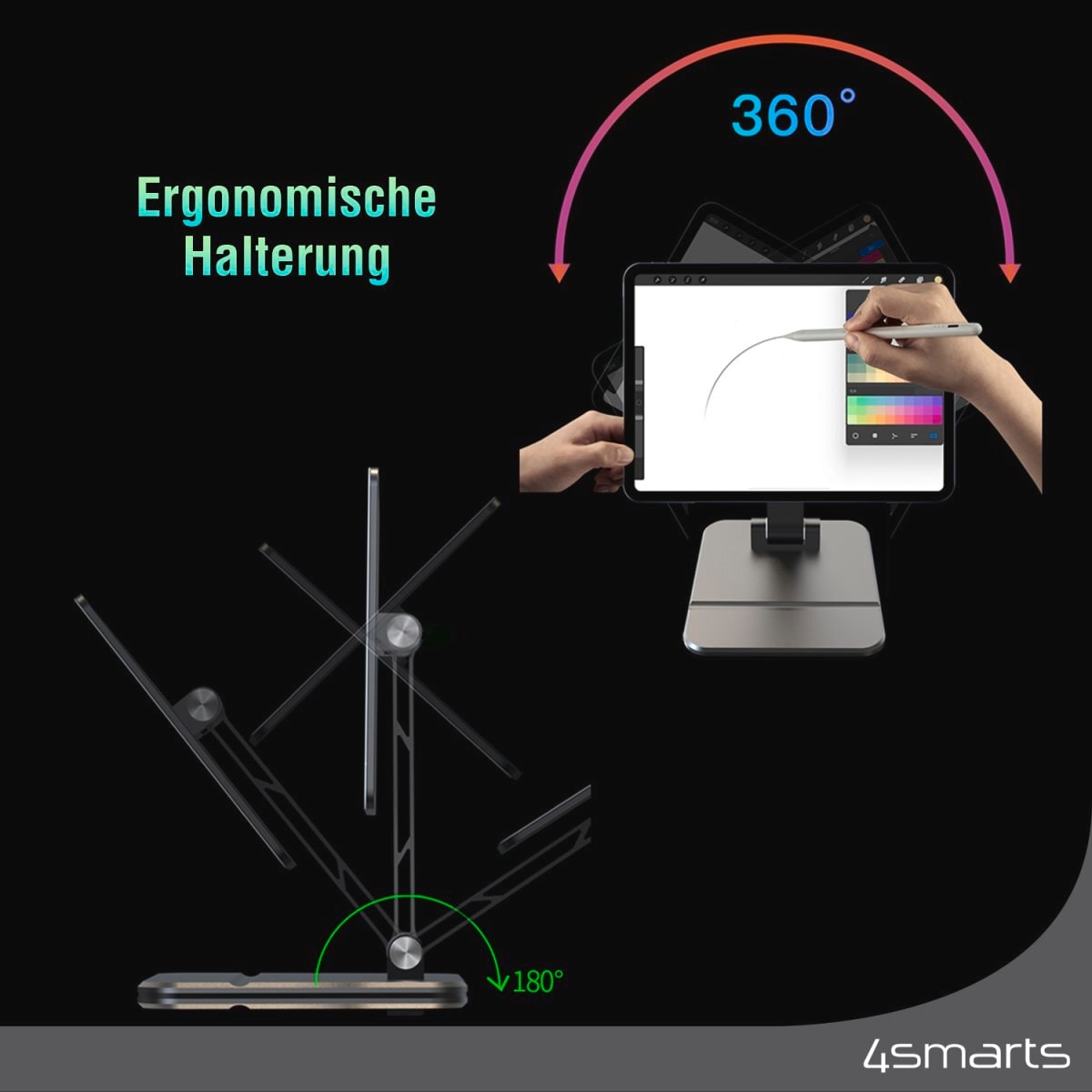 4smarts Tablet-Ständer »Magnetische Halterung ErgoFix Magic Fold für Apple iPad 10. Gen«