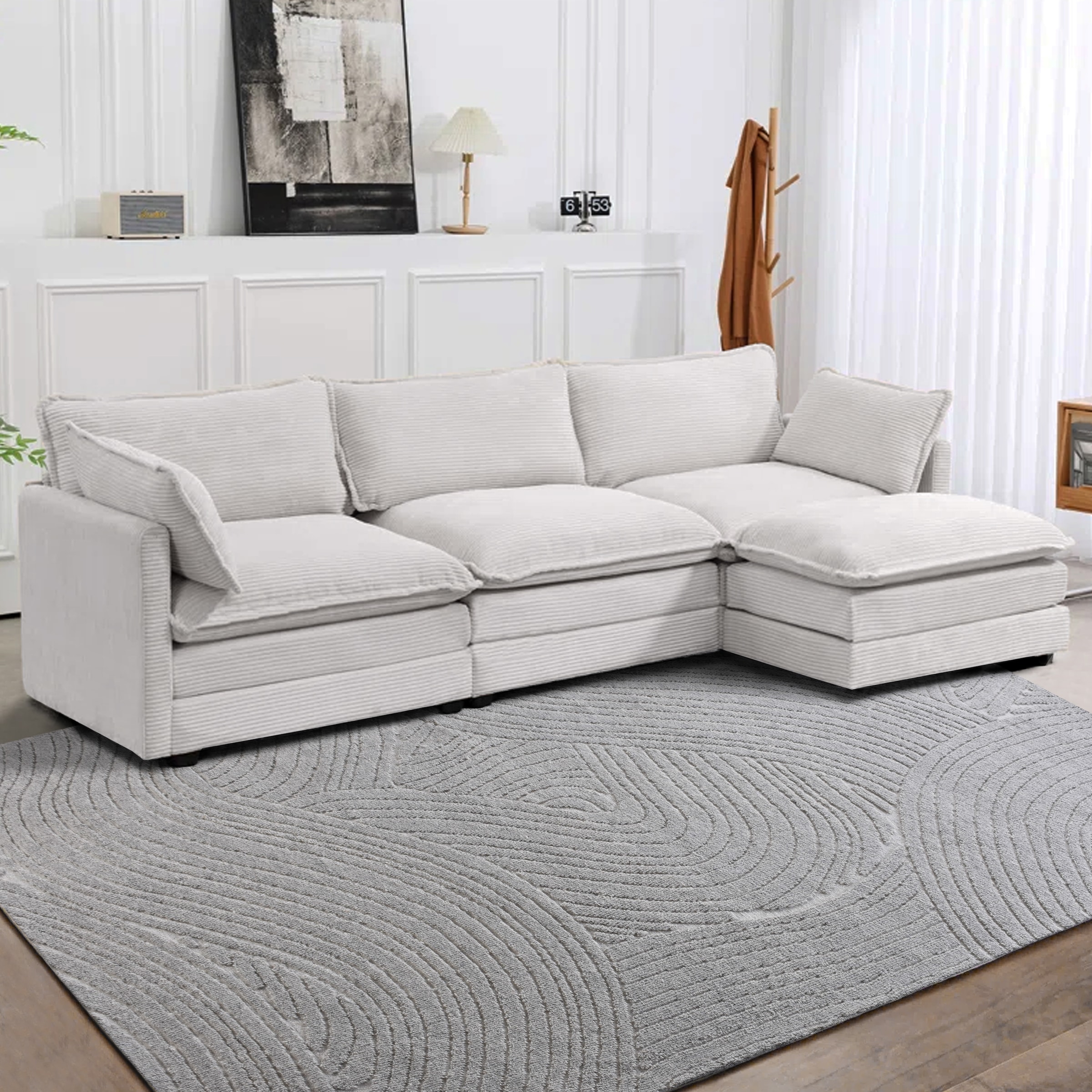 my home Wollteppich »Falun, handgewebt, Wolle, Hoch-Tief-Struktur«, rechteckig, 12 mm Höhe, einfarbig, Wolle, Teppich, Wohnzimmer, Schlafzimmer, Esszimmer