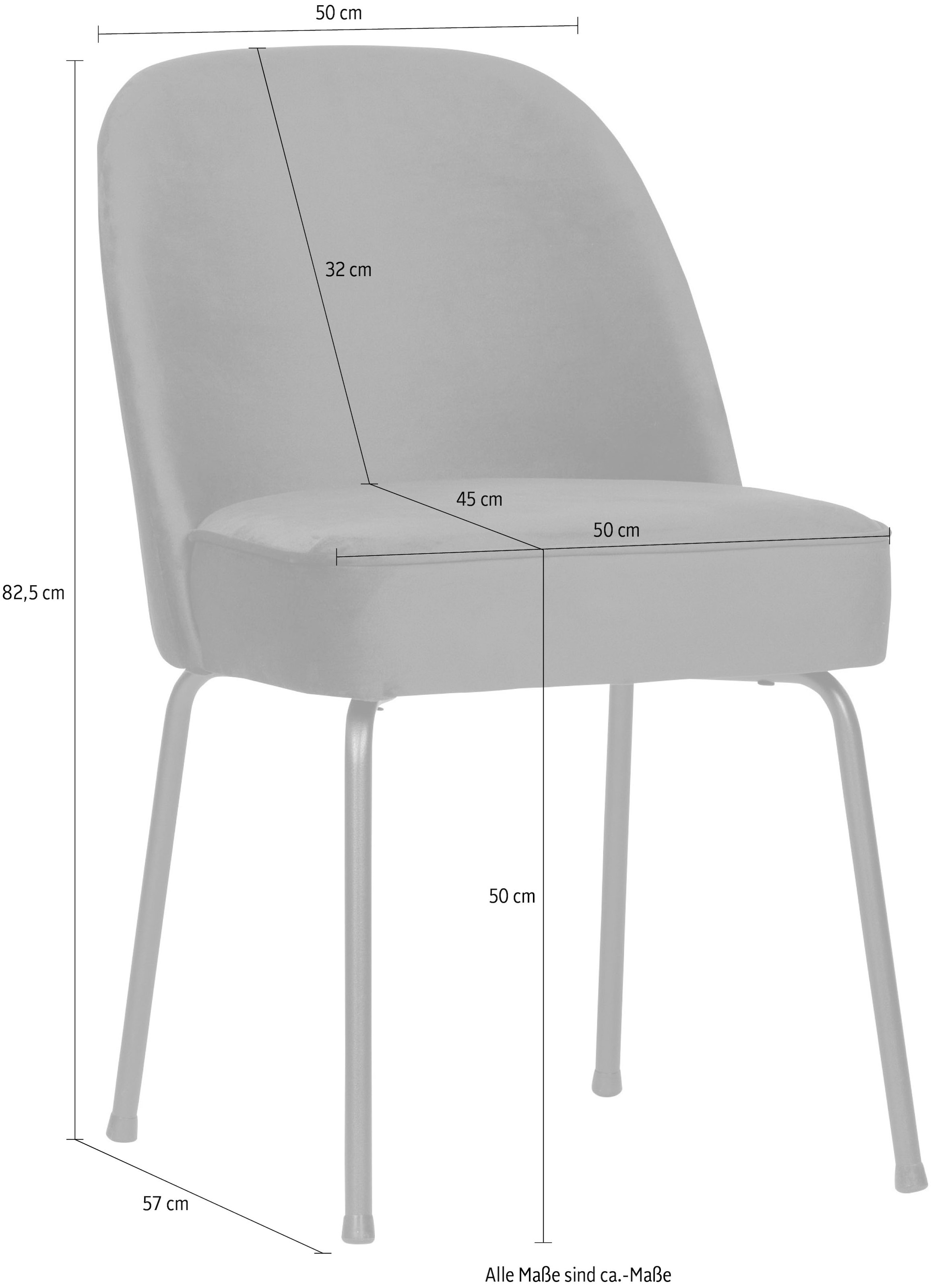 WOOOD Esszimmerstuhl »Stockholm«, (Set), 2 St., Microfaser Antiklederoptik-Polyester, Polsterstuhl, 4-Fuß-Metallgestell, Breite 50 cm