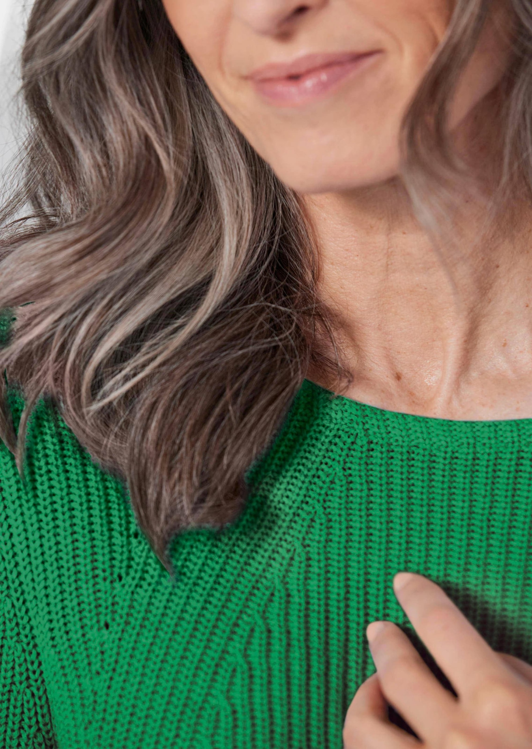 GOLDNER Strickpullover »Kurzgröße Baumwollpullover mit Patentgrobstrick« Ohne