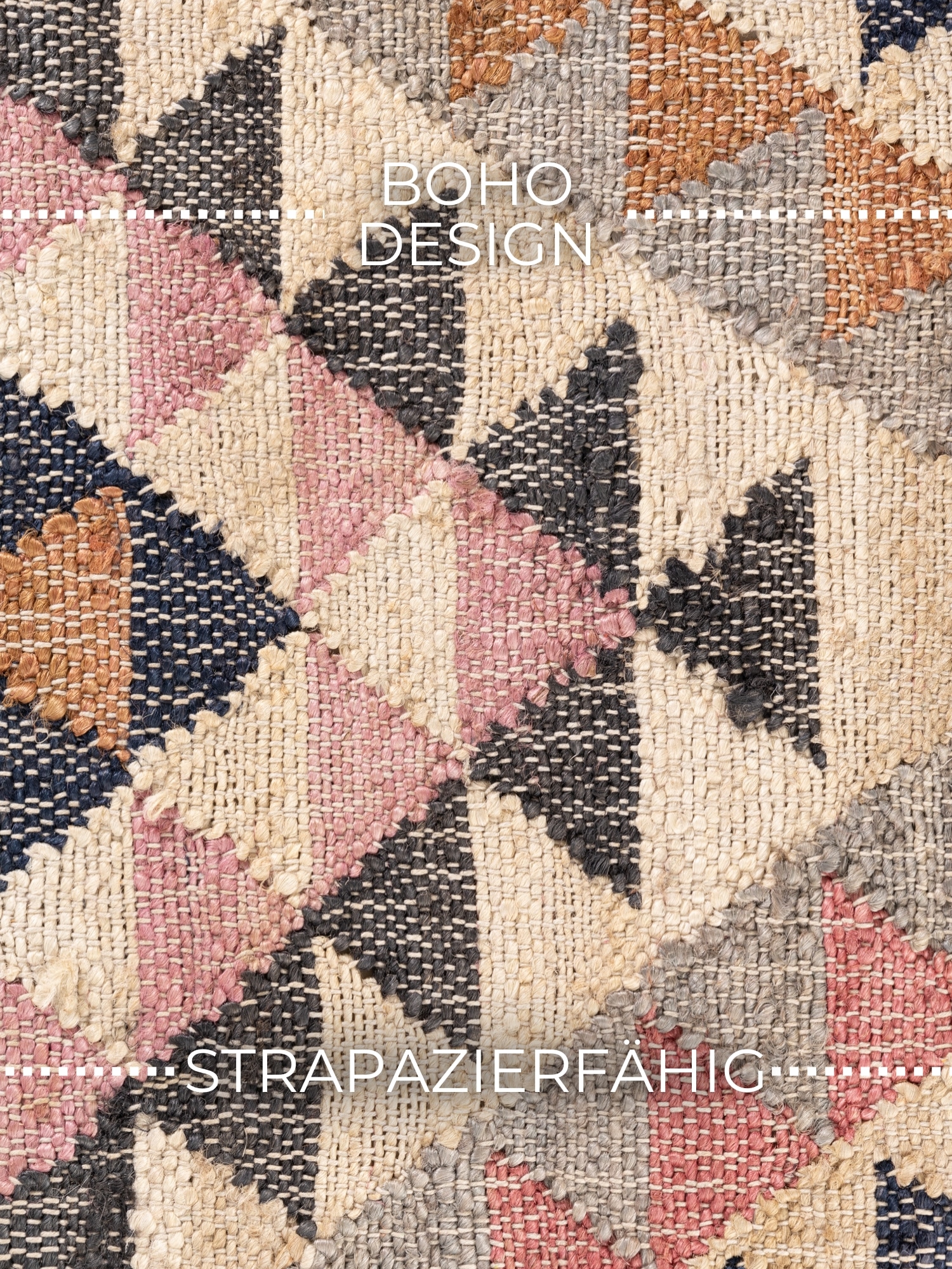 ELLE DECORATION Teppich »Kelim Parsa« rechteckig 3 mm Höhe Jute, Baumwolle, Natur, Handgewebt, Kelim, orientalisch, Boho