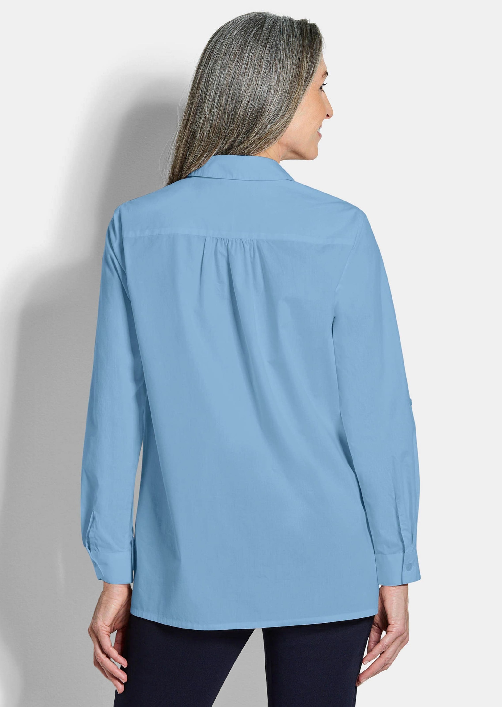 GOLDNER Hemdbluse »Baumwollbluse mit Hemdkragen« Mit Seitenschlitzen