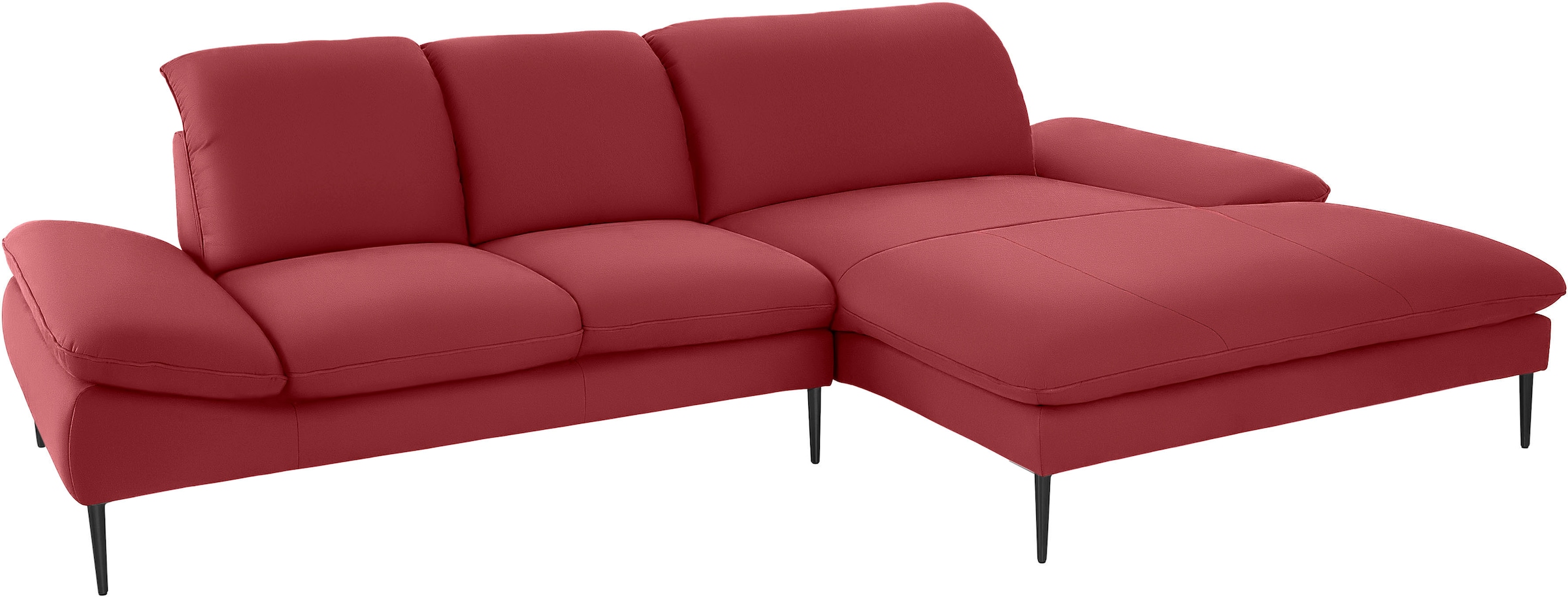 W.SCHILLIG Ecksofa »enjoy&MORE, Designsofa, elegant und bequem, L-Form«, Sitztiefenverstellung, Füße schwarz pulverbeschichtet, Breite 310 cm