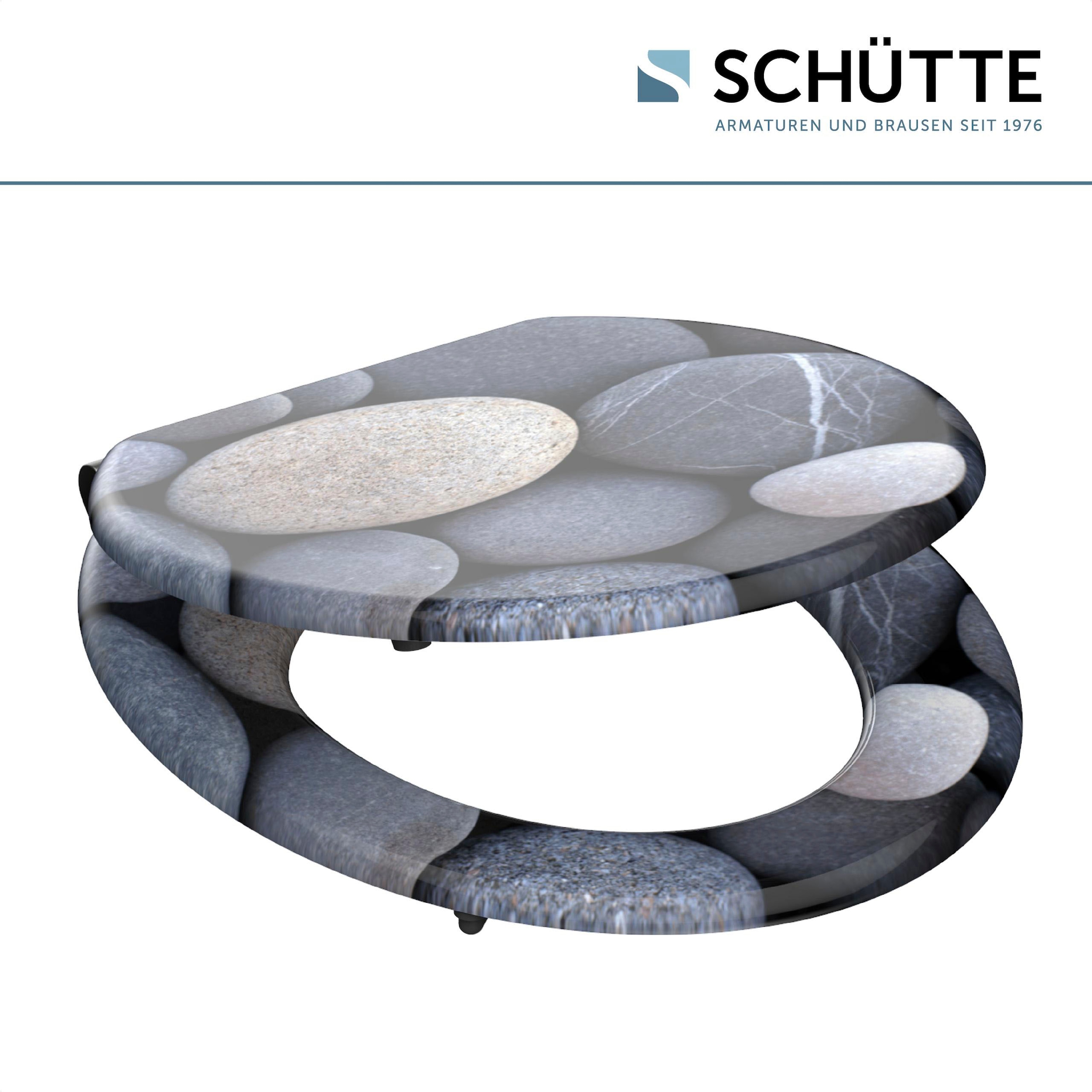 Schütte WC-Sitz »GREY STONES«, mit Absenkautomatik und Holzkern, MDF