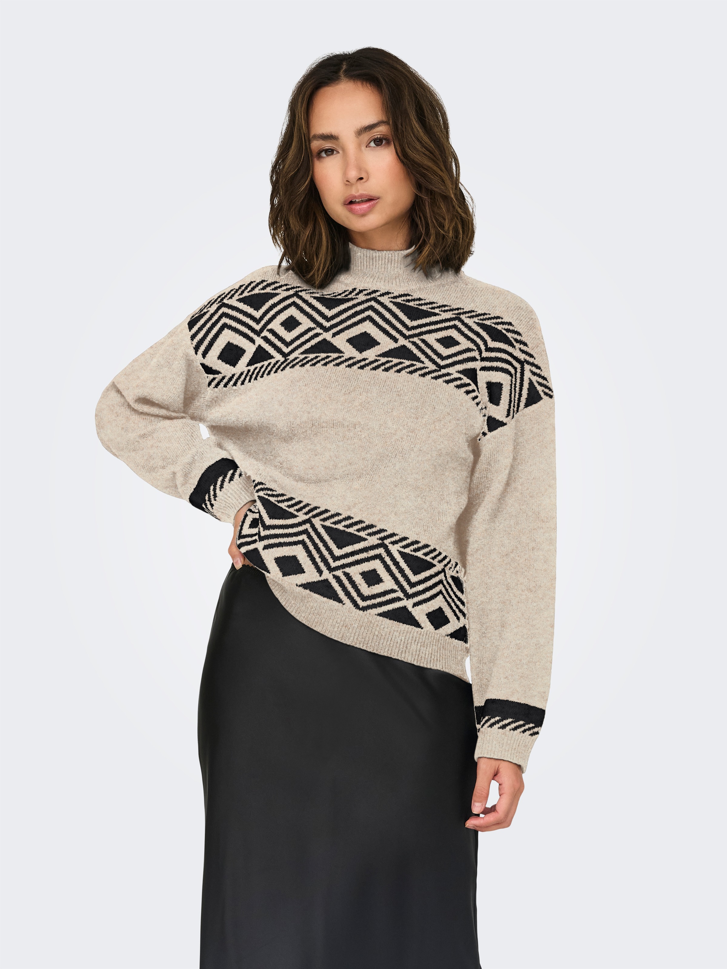 ONLY Stehkragenpullover »ONLVICTORIA L/S PULLOVER KNT NOOS«