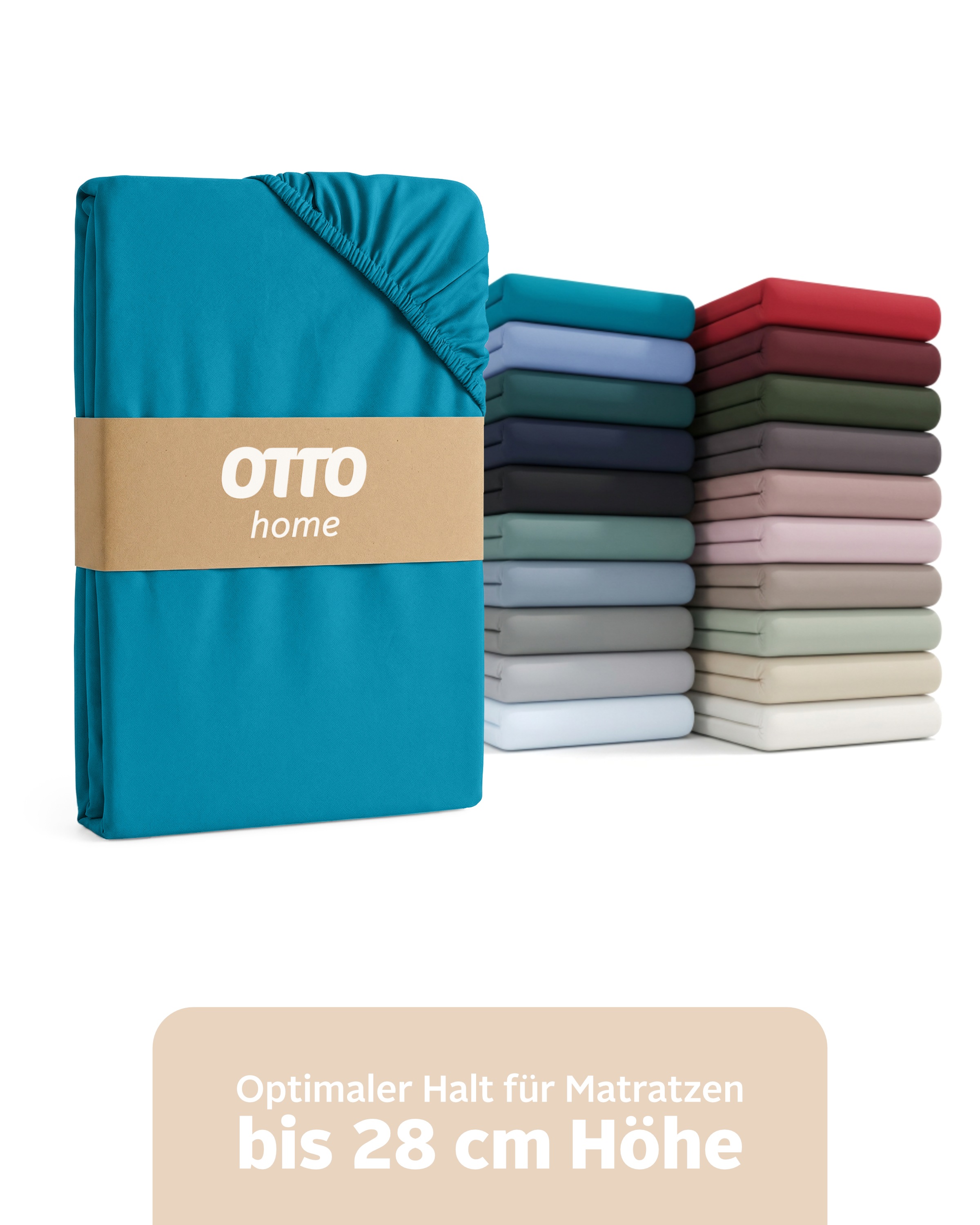 OTTO home Spannbettlaken »BLACKBERRY in BASIC und PREMIUM Qualität, 100% Baumwolle« für hohe Matratzen bis 28 cm, Bettlaken, Spannbetttuch, pflegeleicht