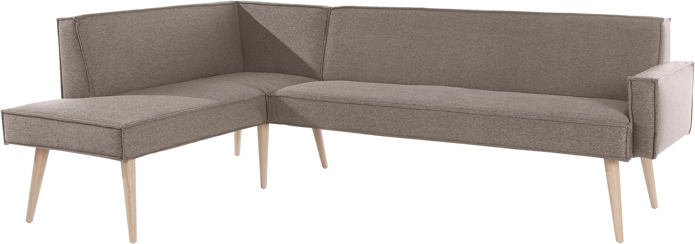 exxpo - sofa fashion Eckbank »Lungo, moderne Kedernaht, bequem und elegant, hoher Holzfuß« hochwertige Detailverarbeitung, frei im Raum stellbar