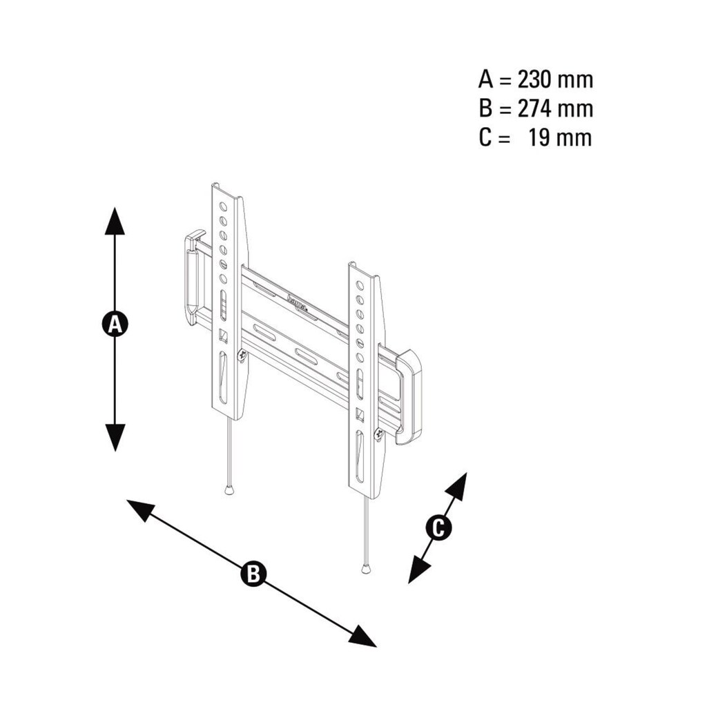 Hama TV-Wandhalterung »Wandhalterung, FIX, 5 Sterne, Schwarz, 48-117 cm (19"-46"), 32", 43"«, bis 117 cm Zoll