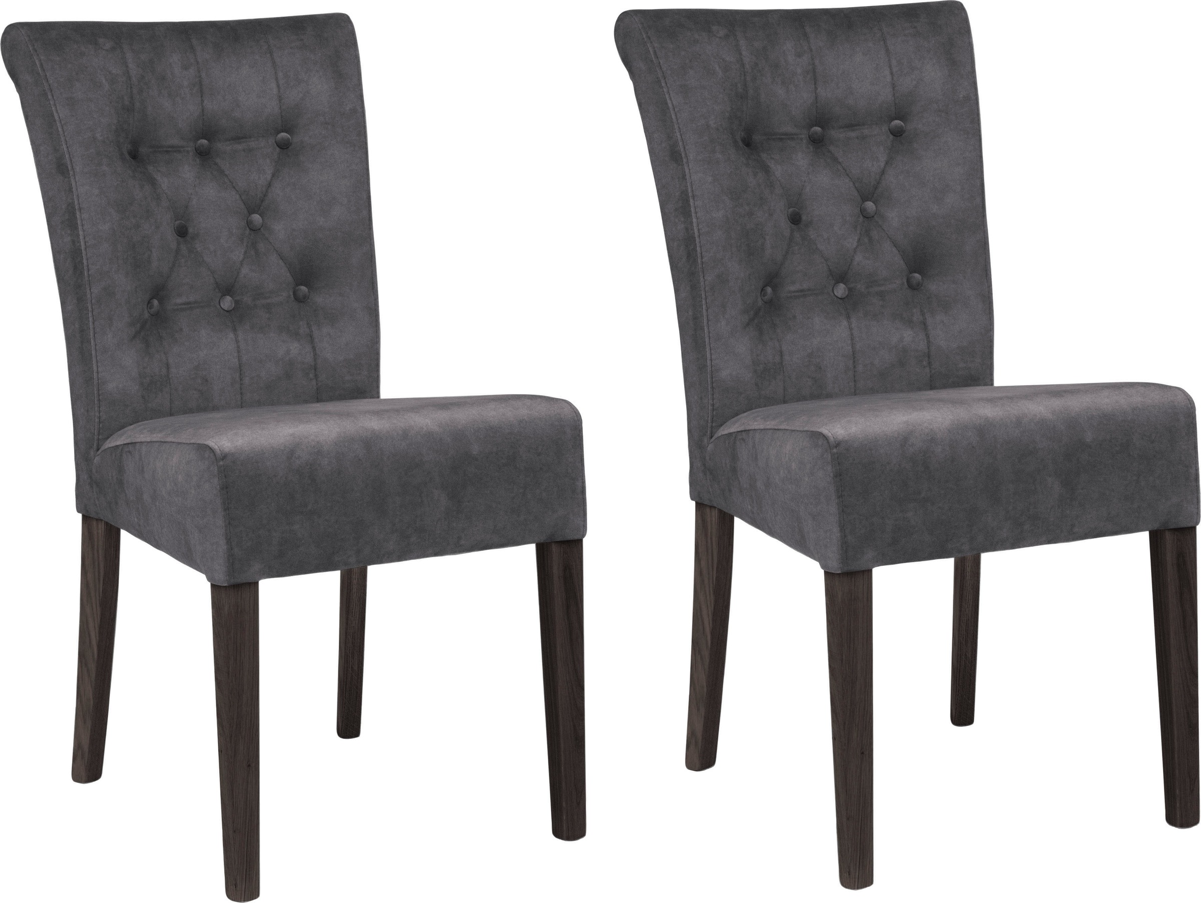 Home affaire Polsterstuhl »Queen«, (Set), 2 St., Samtvelours, Esszimmerstuhl mit Knopfheftung, 2er, 4er oder 6er Set