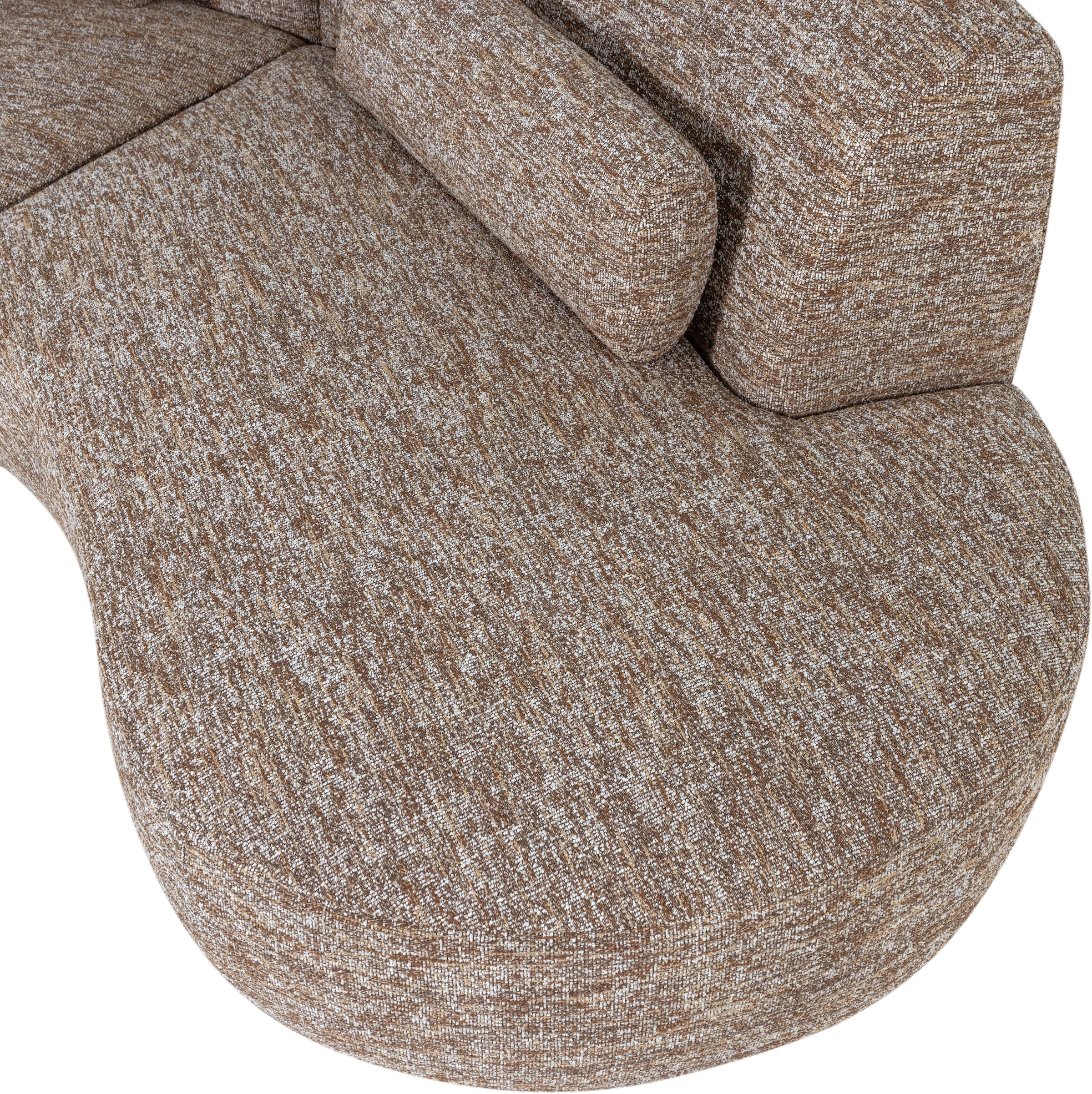 WOOOD 4-Sitzer »Batavier 4-Sitzer Melange-Webstoff halbrunde Form B254 x T122x H74 cm« Tragkraft 320 kg, Ausgezeichnete Verschleißfestigkeit, mit Zierkissen