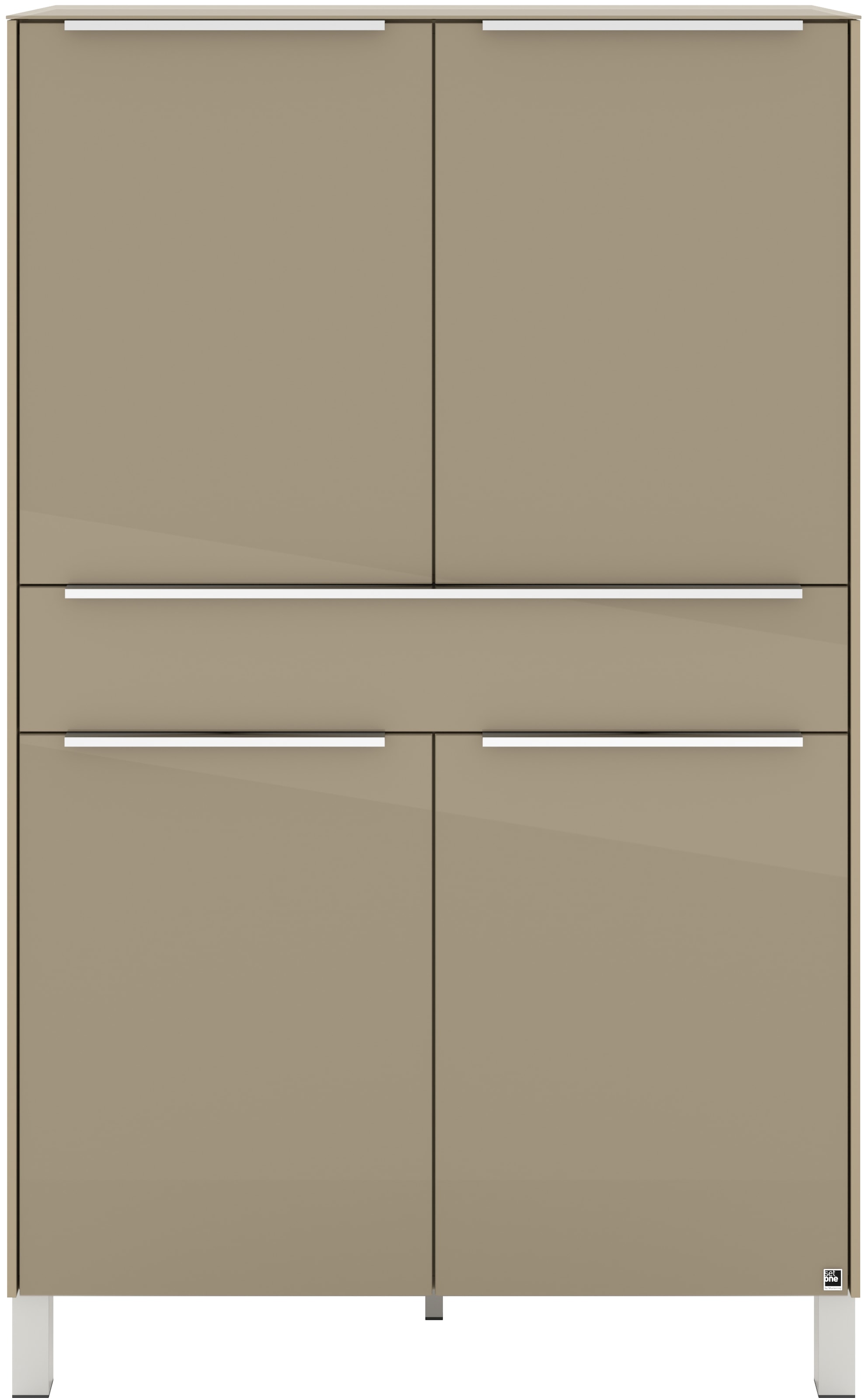 set one by Musterring Highboard »Reno« 1 Stk. tlg. Mit Vierkantfuß in diversen Farben, 152 cm Höhe & Farbauswahl