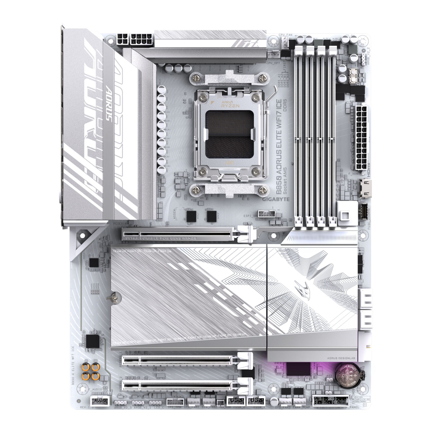 Gigabyte Mainboard »B850 AORUS ELITE WIFI7 ICE Motherboard - AMD Ryzen 9000 Serie CPUs, 12«