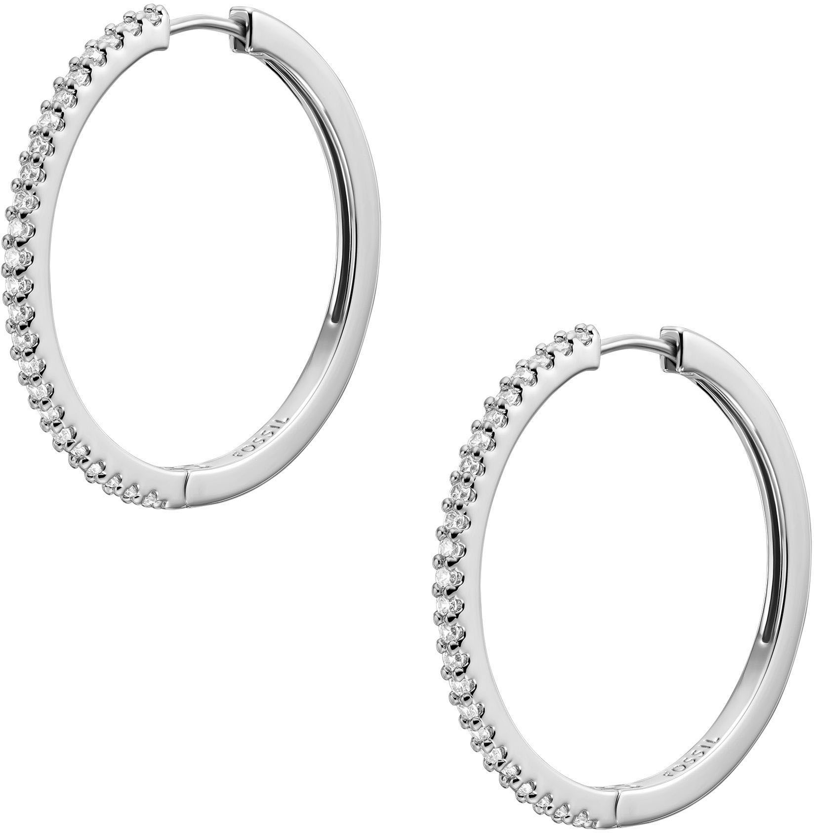 Fossil Paar Creolen »Schmuck Metall Ohrringe Ellis, JA7261710, JA7274040«, mit Zirkonia (synth.)