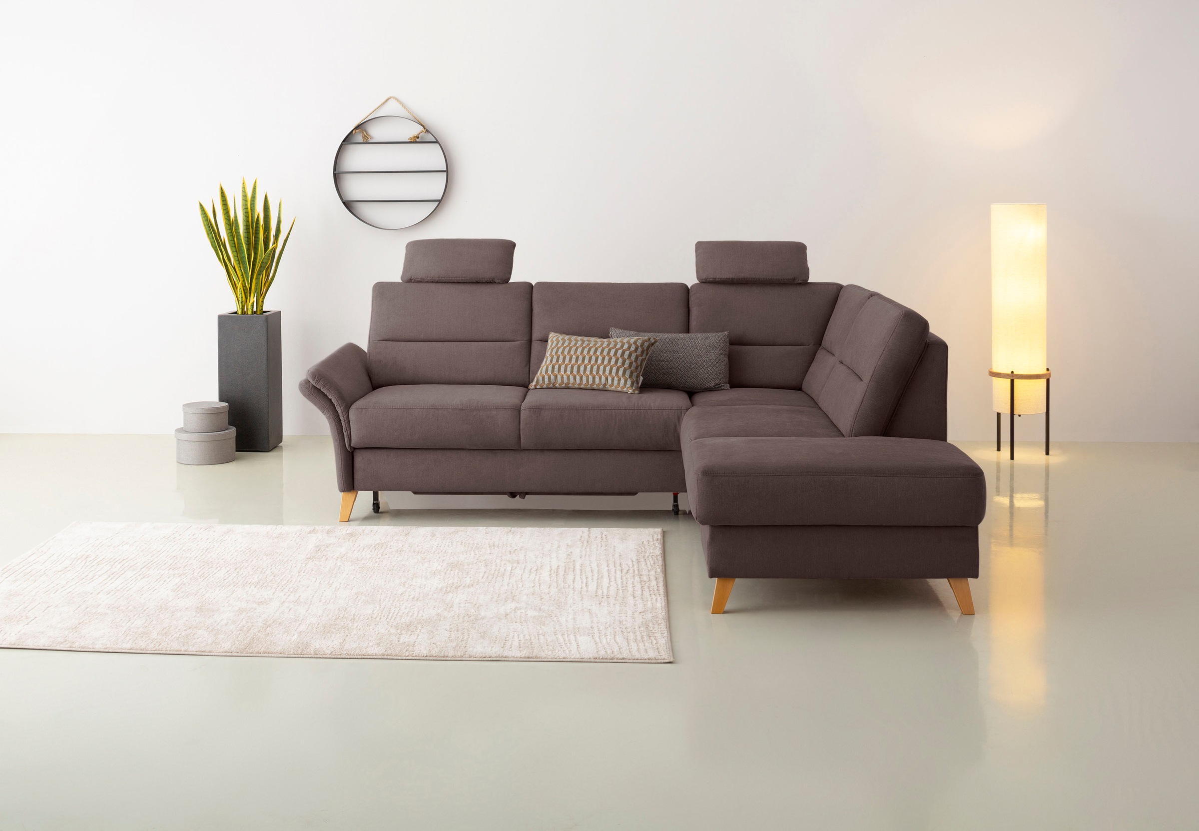 Home affaire Ecksofa »Westerland L-Form«, Federkern-Polsterung, wahlweise mit Bettfunktion, Bettkasten