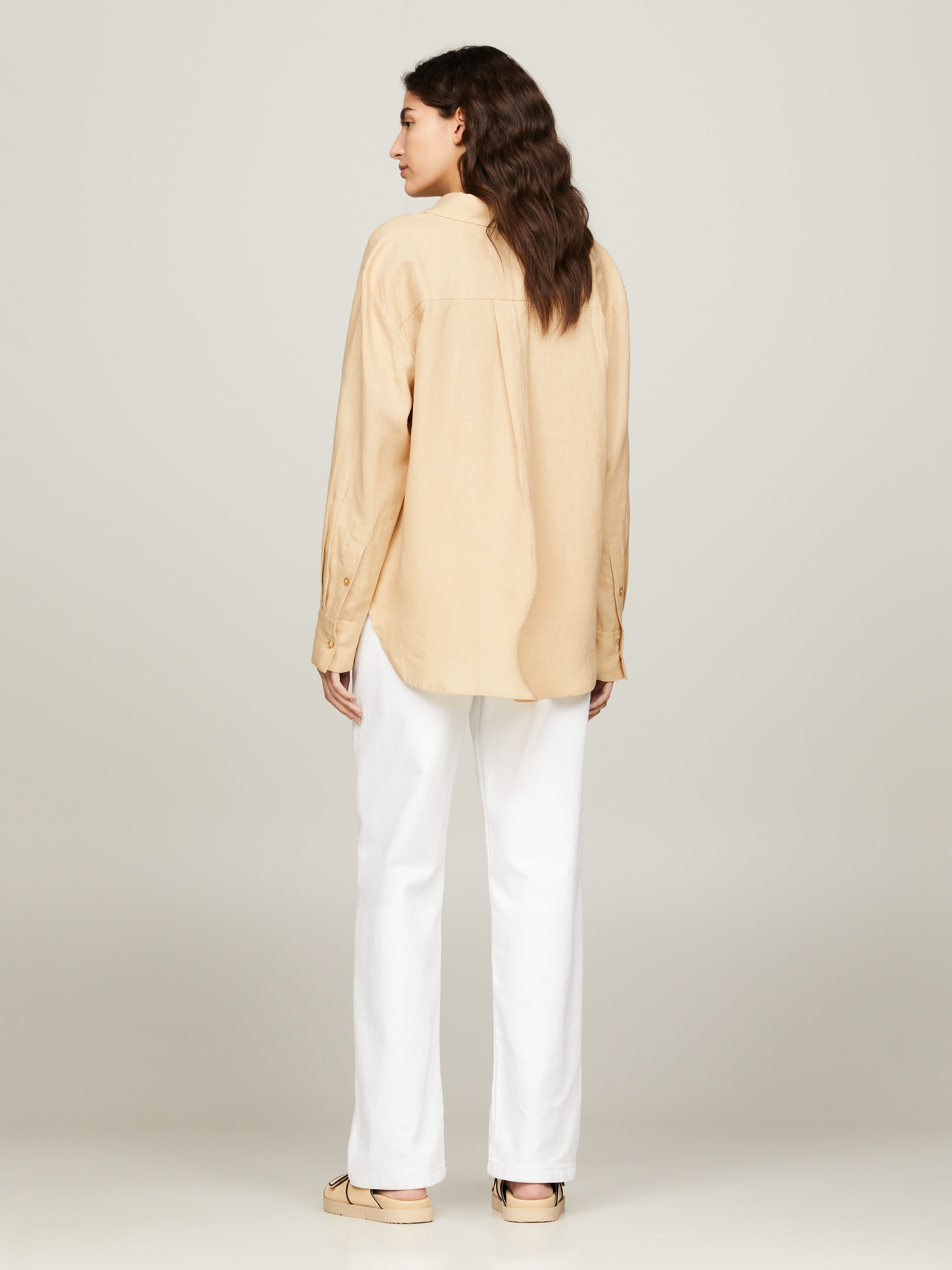 Tommy Hilfiger Hemdbluse »LINEN EASY FIT LS SHIRT«, mit Brusttasche