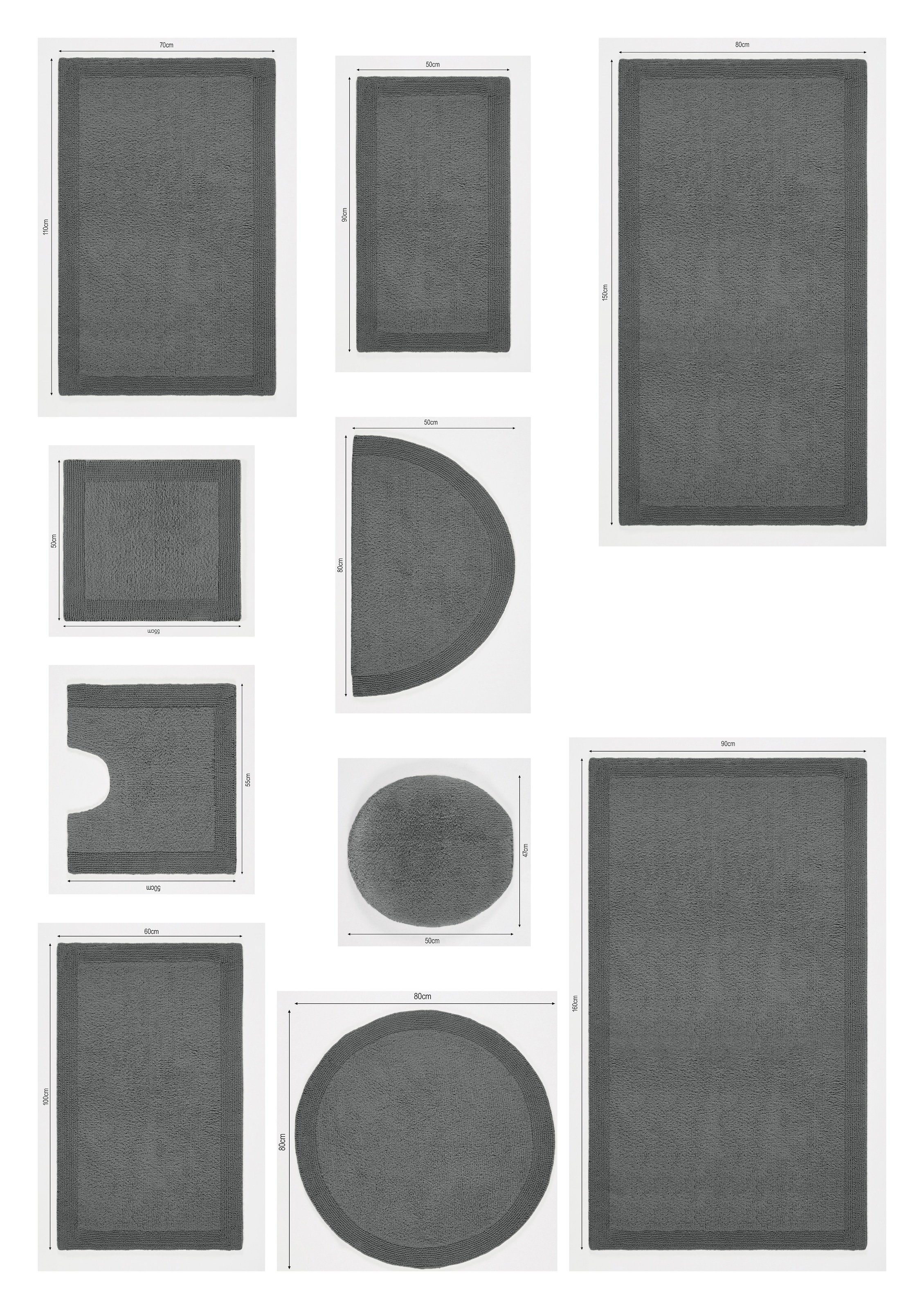 my home Badematte »Kapra, Badvorleger, Badezimmer Teppich«, beidseitig nutzbar-fußbodenheizungsgeeignet-strapazierfähig, mit Bordüre, Badteppich, Badematte, Baumwolle