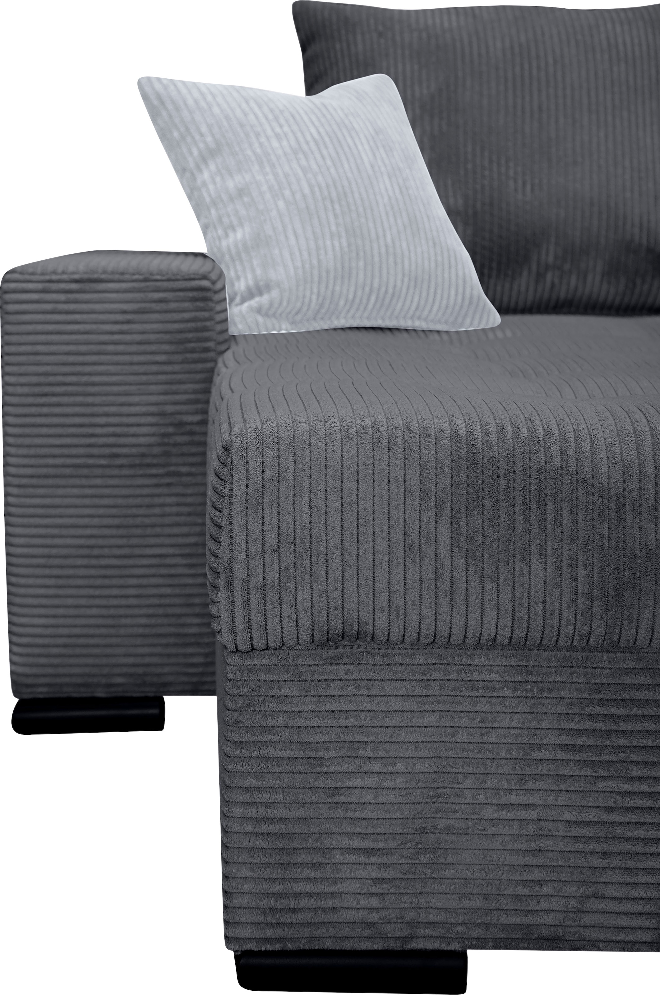 COLLECTION AB Wohnlandschaft »XL-Josy U-Form, Breite 313 cm, Cord-/Mix«, inkl. Bettfunktion, Bettkasten, mit 4 gleich großen Rückenkissen