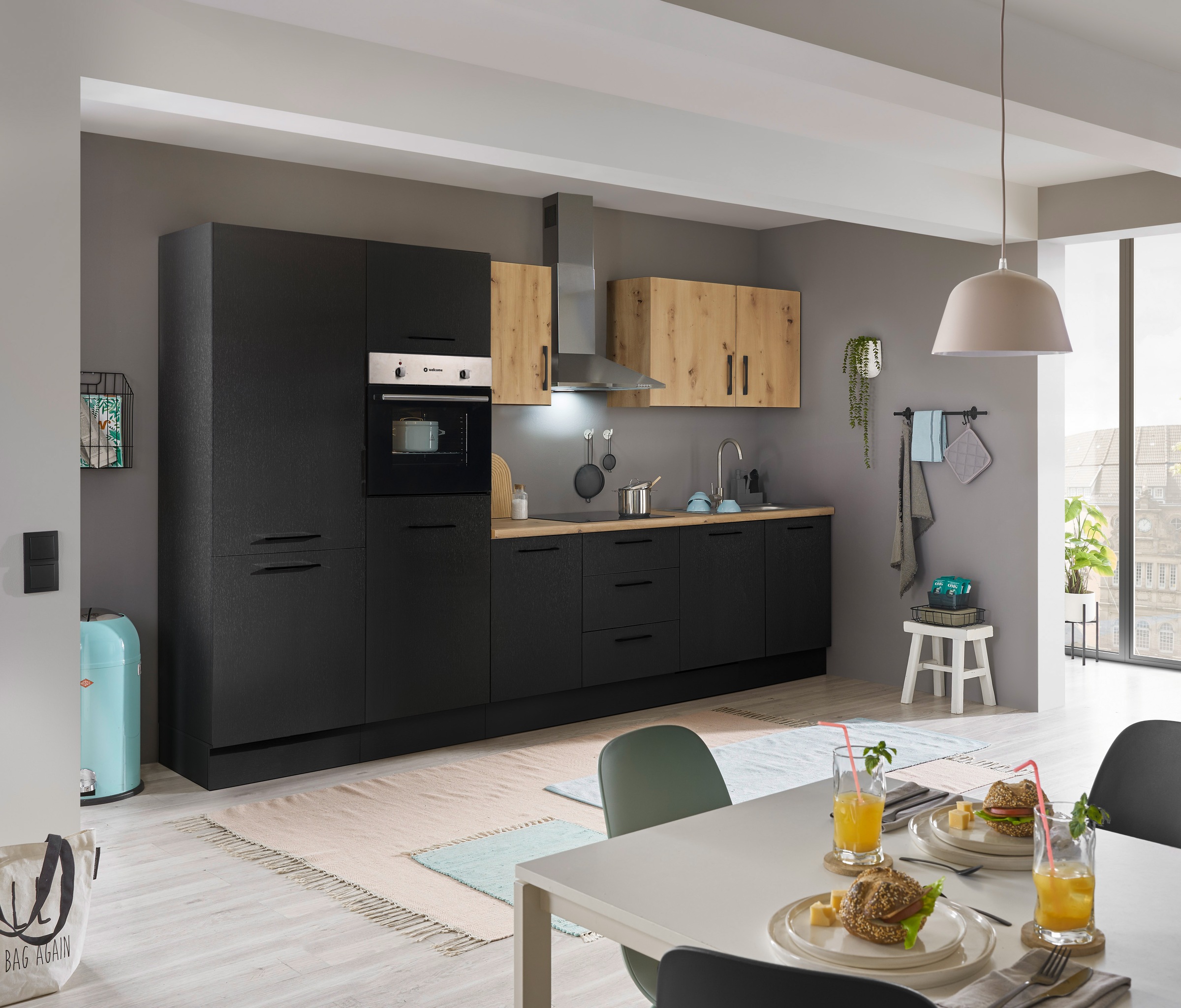 BASIC by Balculina Küchenzeile »Turin«, Breite 340 cm, wahlweise mit E-Geräten