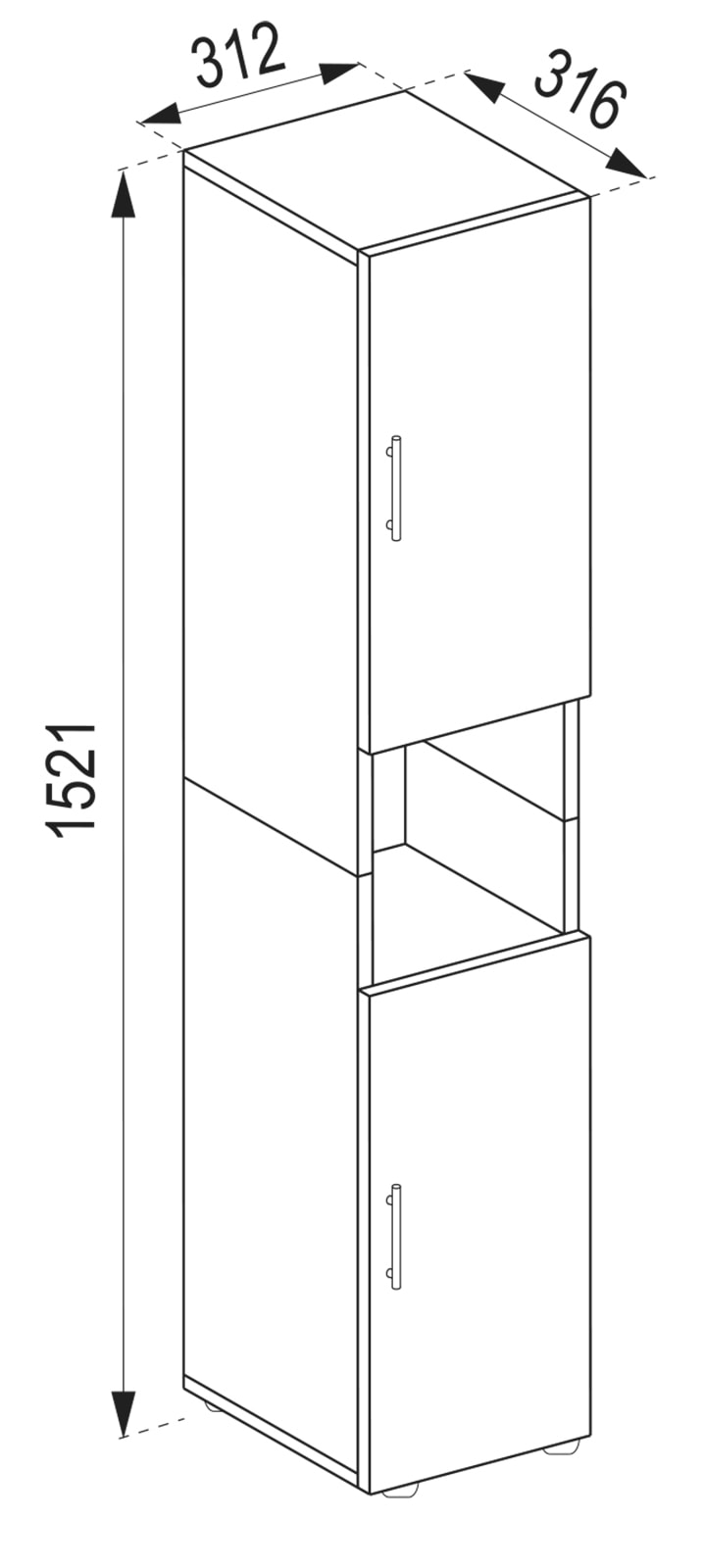 VCM Hochschrank »Holz Badmöbel Badschrank Hochschrank Flandu«