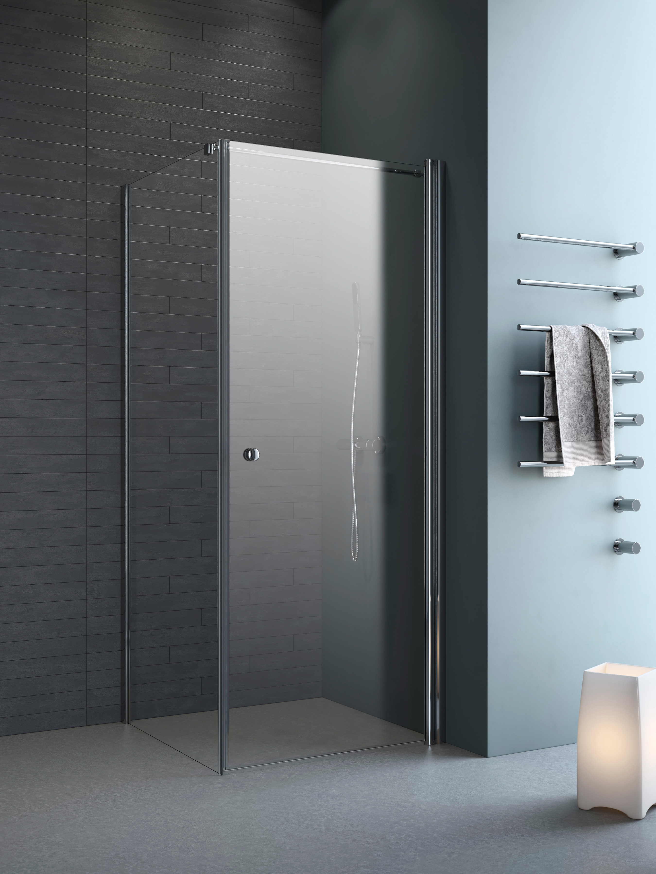 Maw By Geo Eckdusche »Relax Vario« mit Drehtür in grau, Größe B/H/T: 90 cm x 202,2 cm x 90 cm