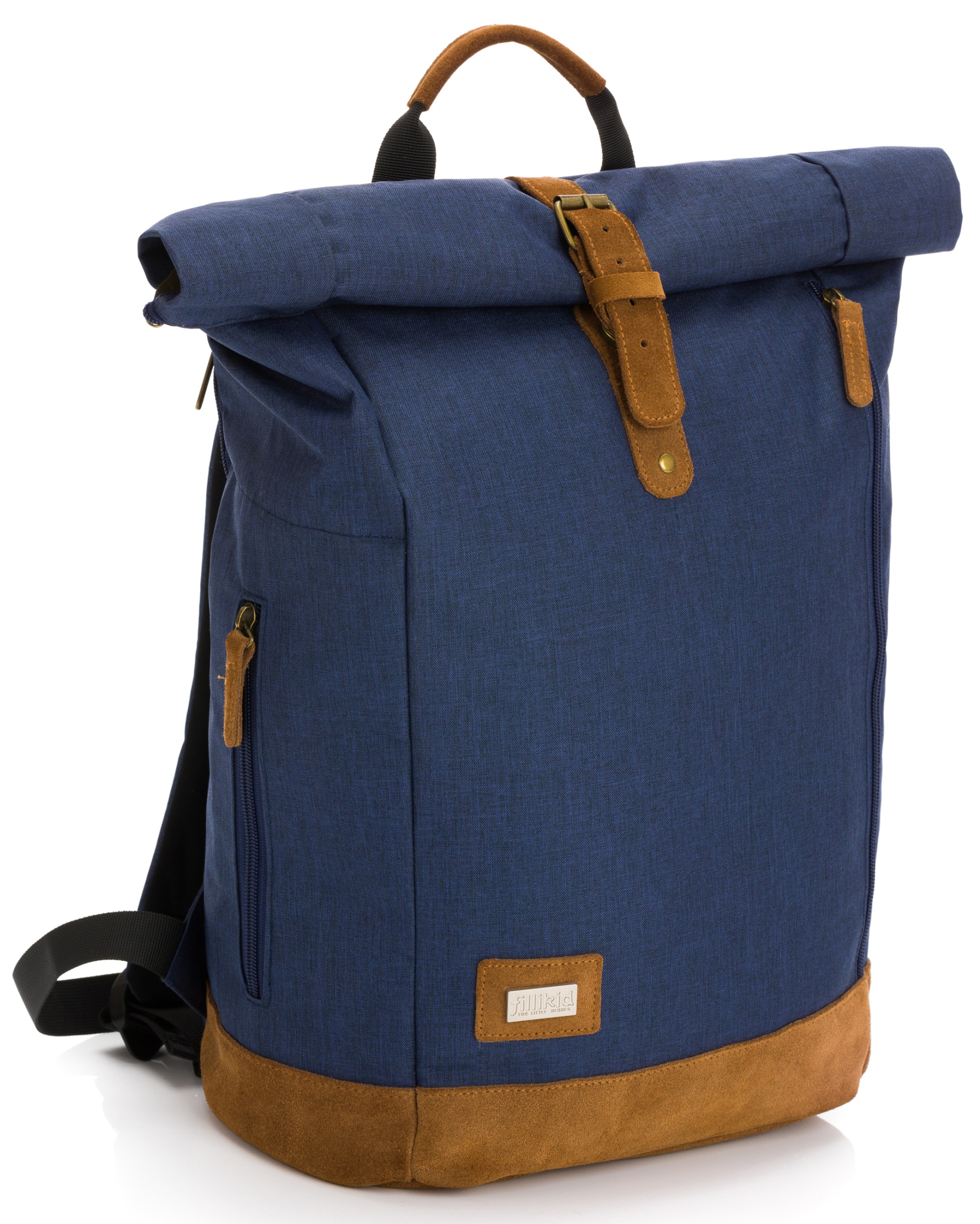 Fillikid Wickelrucksack »Berlin, navy melange«, Reflektoren, inkl. Wickelauflage