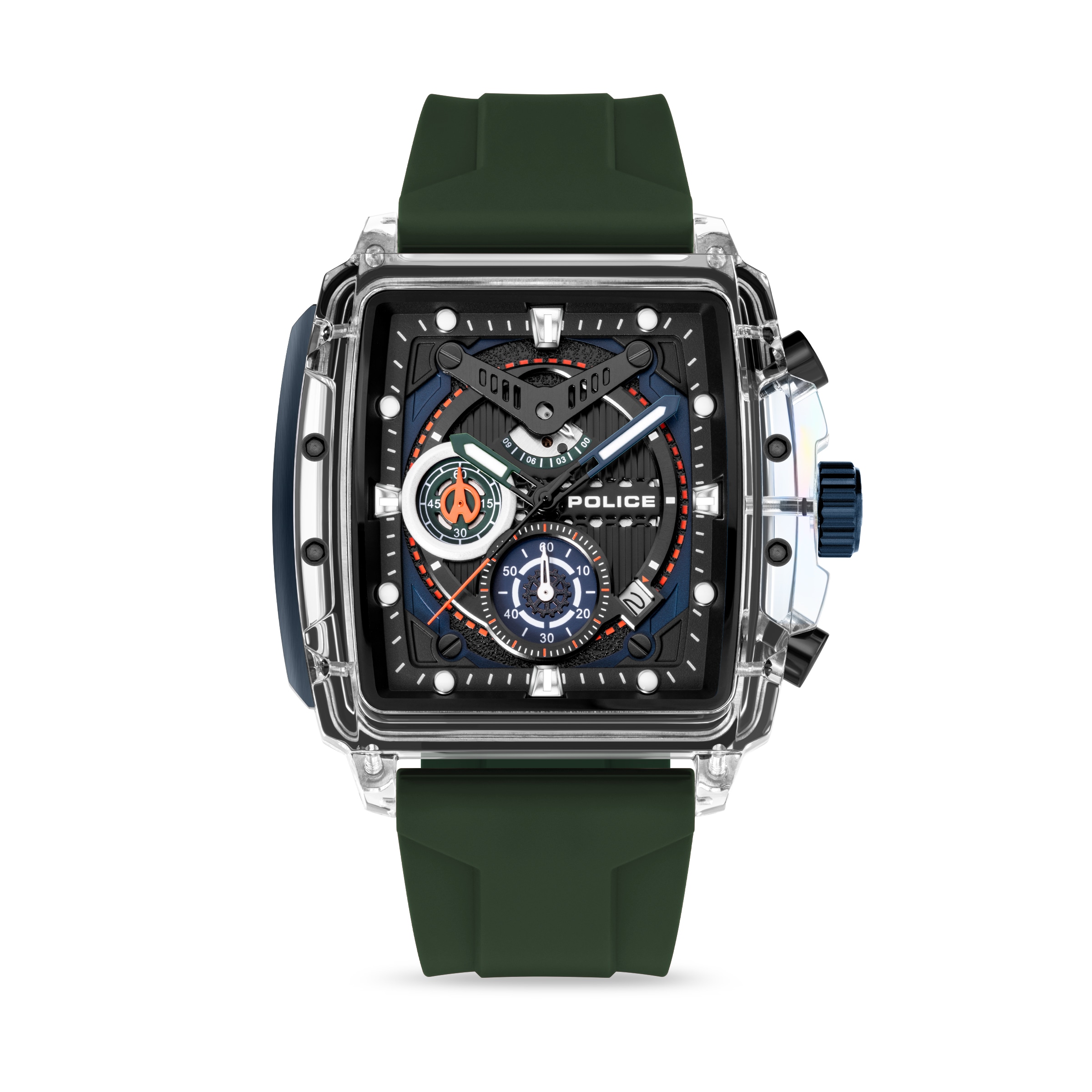 Police Chronograph »Clout« Quarzuhr, Armbanduhr, Herrenuhr, Silikonarmband, analog, Tag