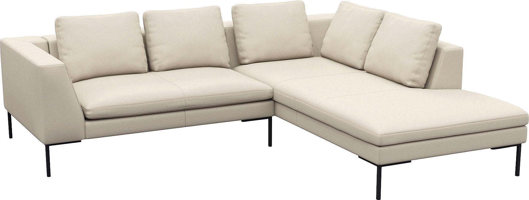 FLEXLUX Ecksofa »Loano, superbequemer Sitzkomfort durch Kaltschaum im Sitz, L-Form«, modernes Sofa, frei im Raum stellbar, lose Kissen, hoher Fuß