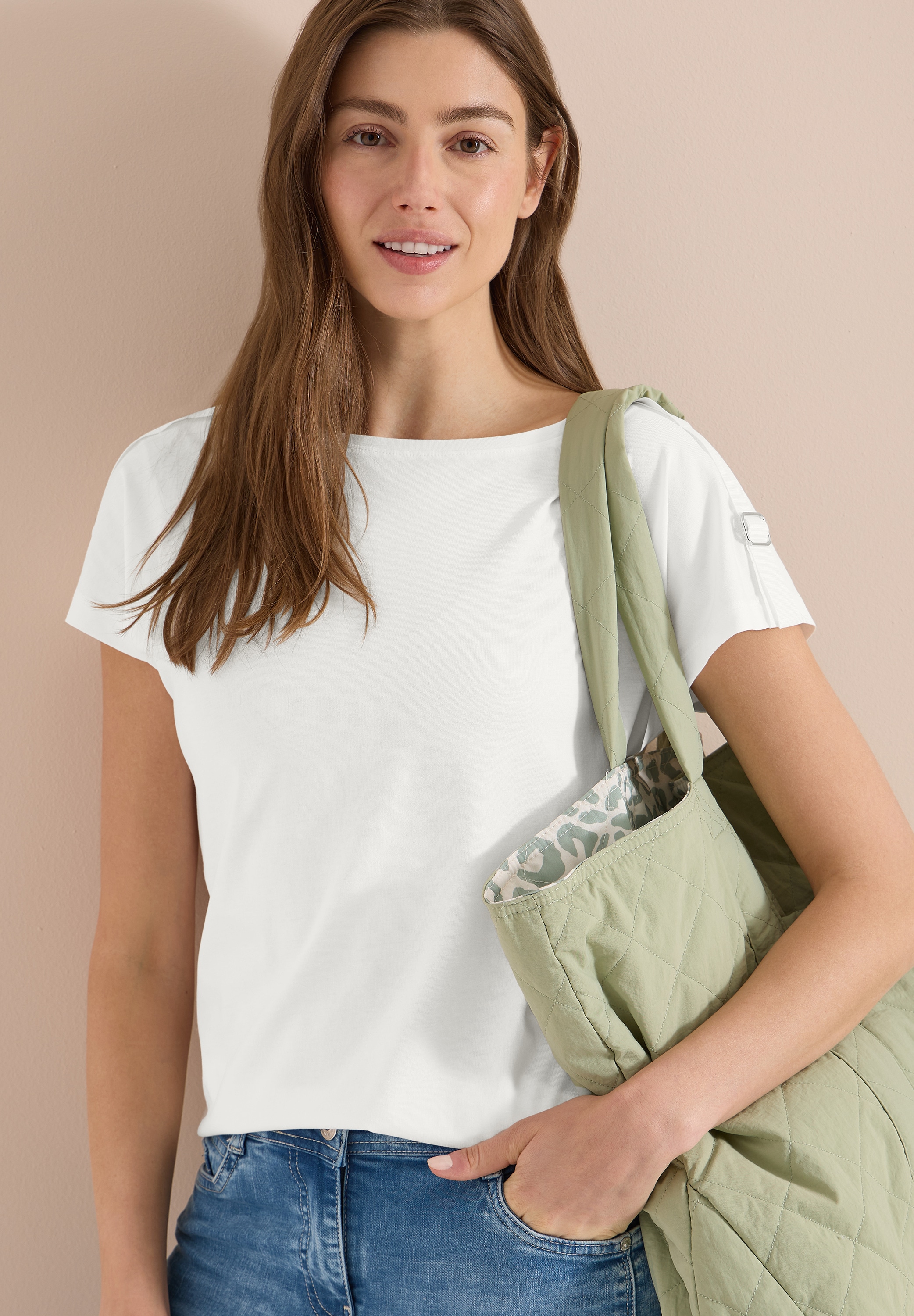 Cecil Kurzarmshirt Sommershirt mit Schnallendetail
