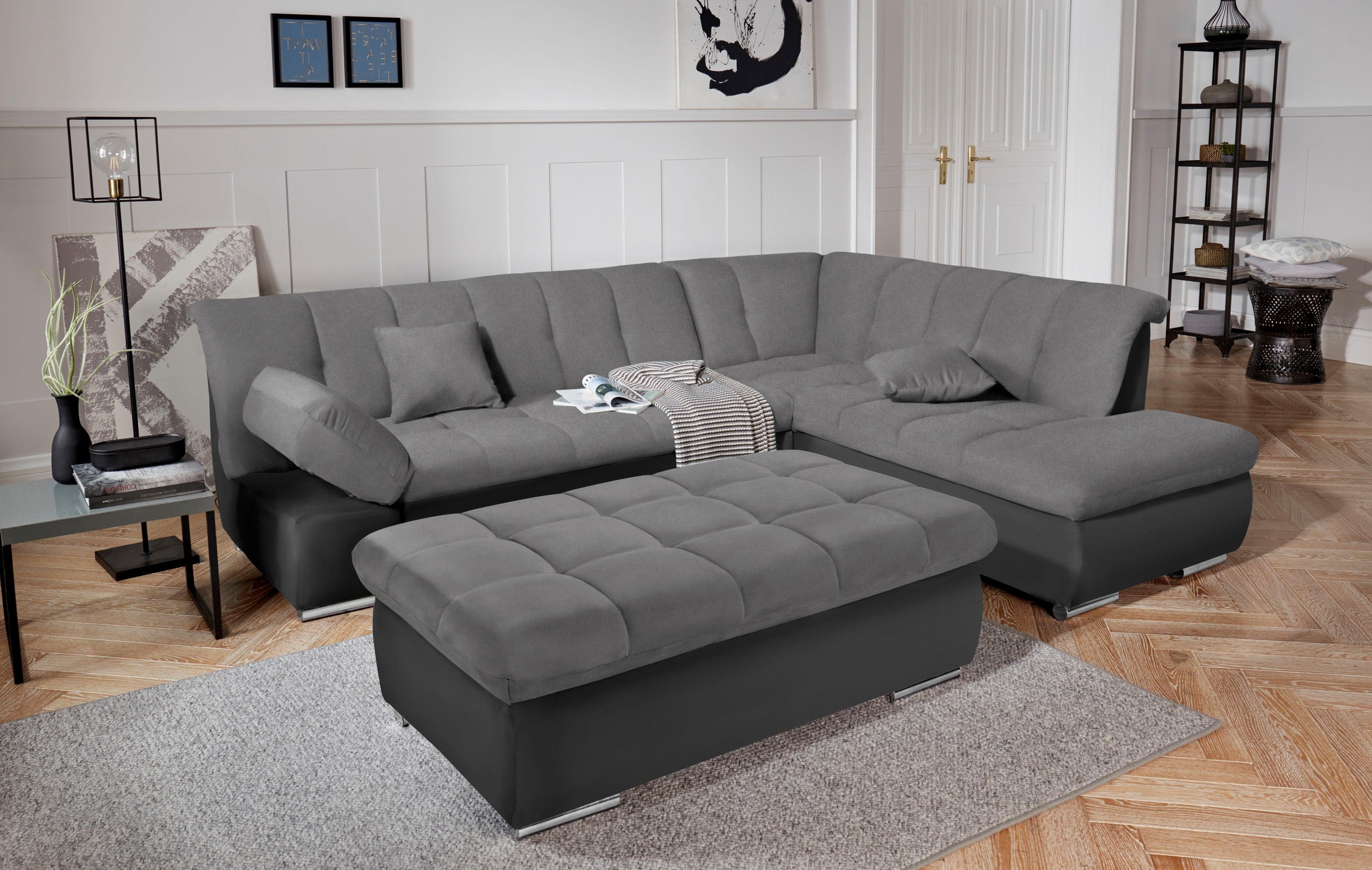DOMO collection Ecksofa »MONA 271x213 cm, modern und komfortabel« whlw. mit Bett- und Armlehnfunktion, L-Form