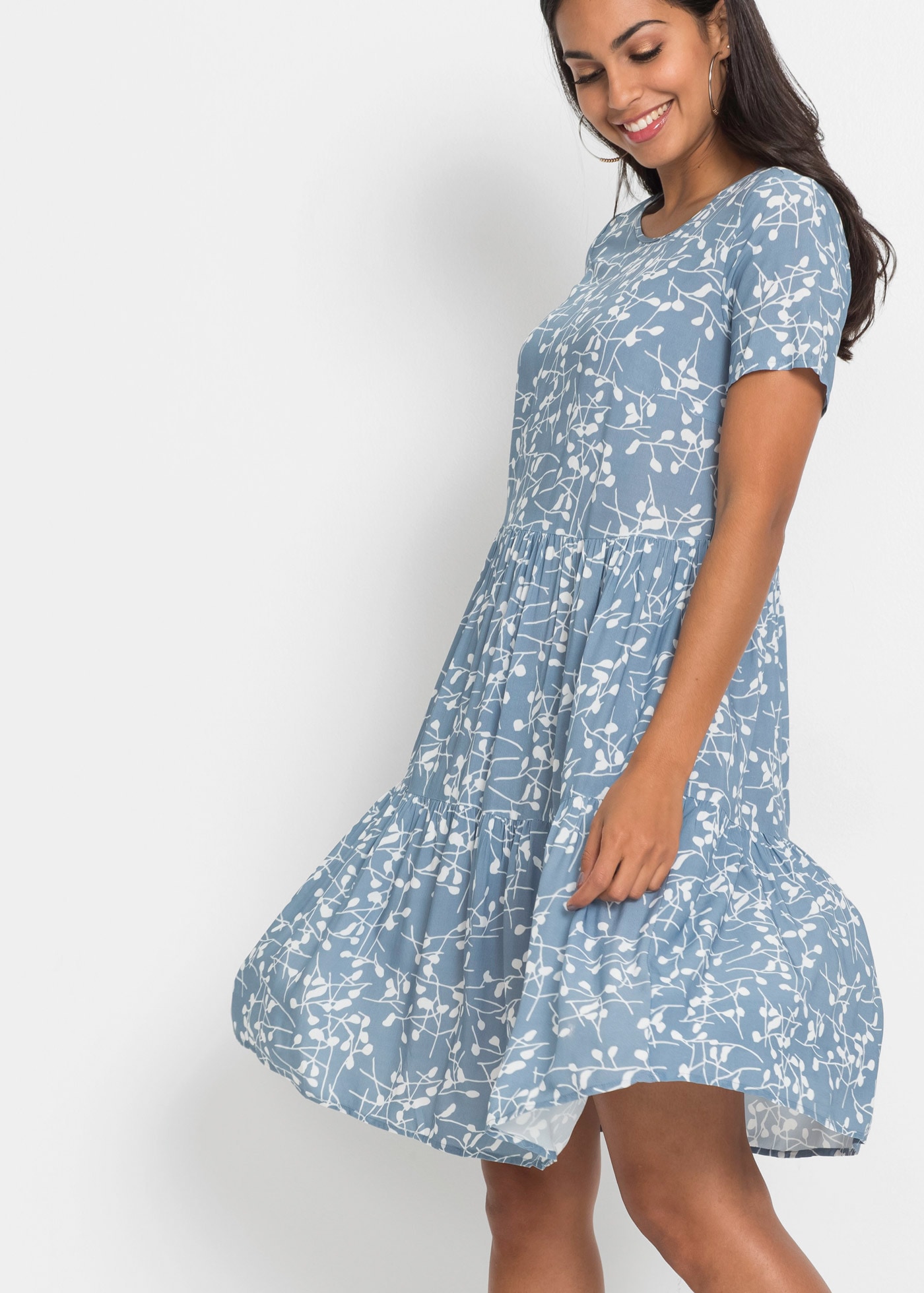 bonprix Minikleid »Minikleid aus fließender Viskose« Minikleid aus fließender Viskose