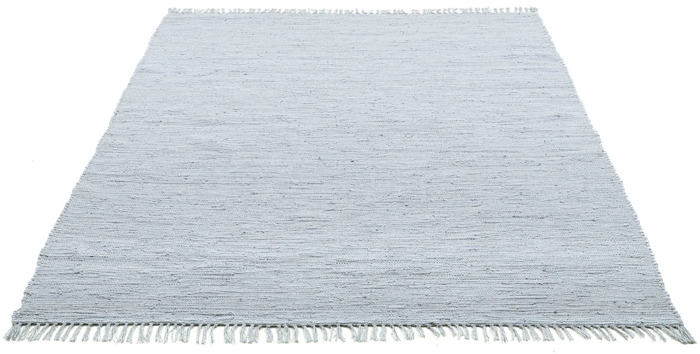 Teppich Teppich, bei Fransen mit Handweb reine Flachgewebe, online Cotton«, THEKO handgewebt, rechteckig, OTTO »Happy Baumwolle,