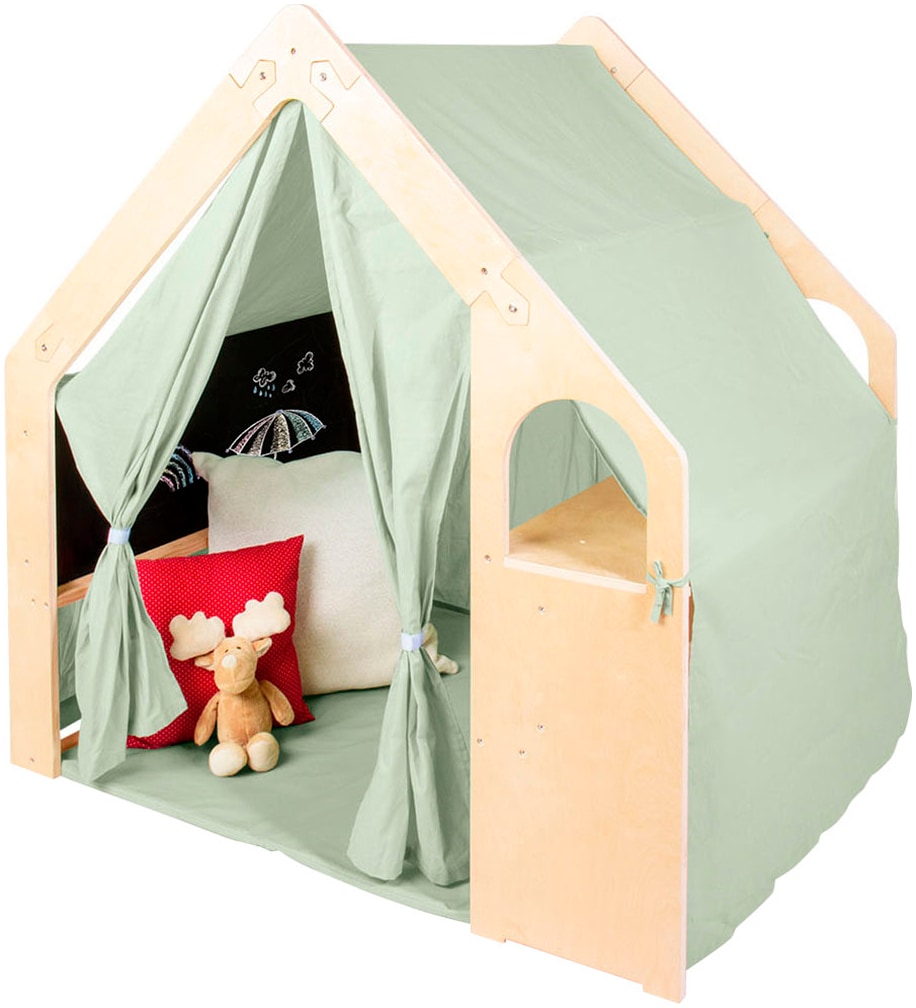 Pinolino® Spielhaus »Thilda, inkl. Stoffdach, salbeigrün, 3-tlg.«