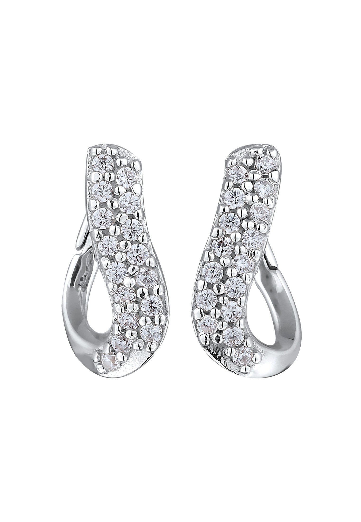 Elli Paar Creolen »Ohrringe Creolen Zirkonia Weiß 925 Sterling Silber«