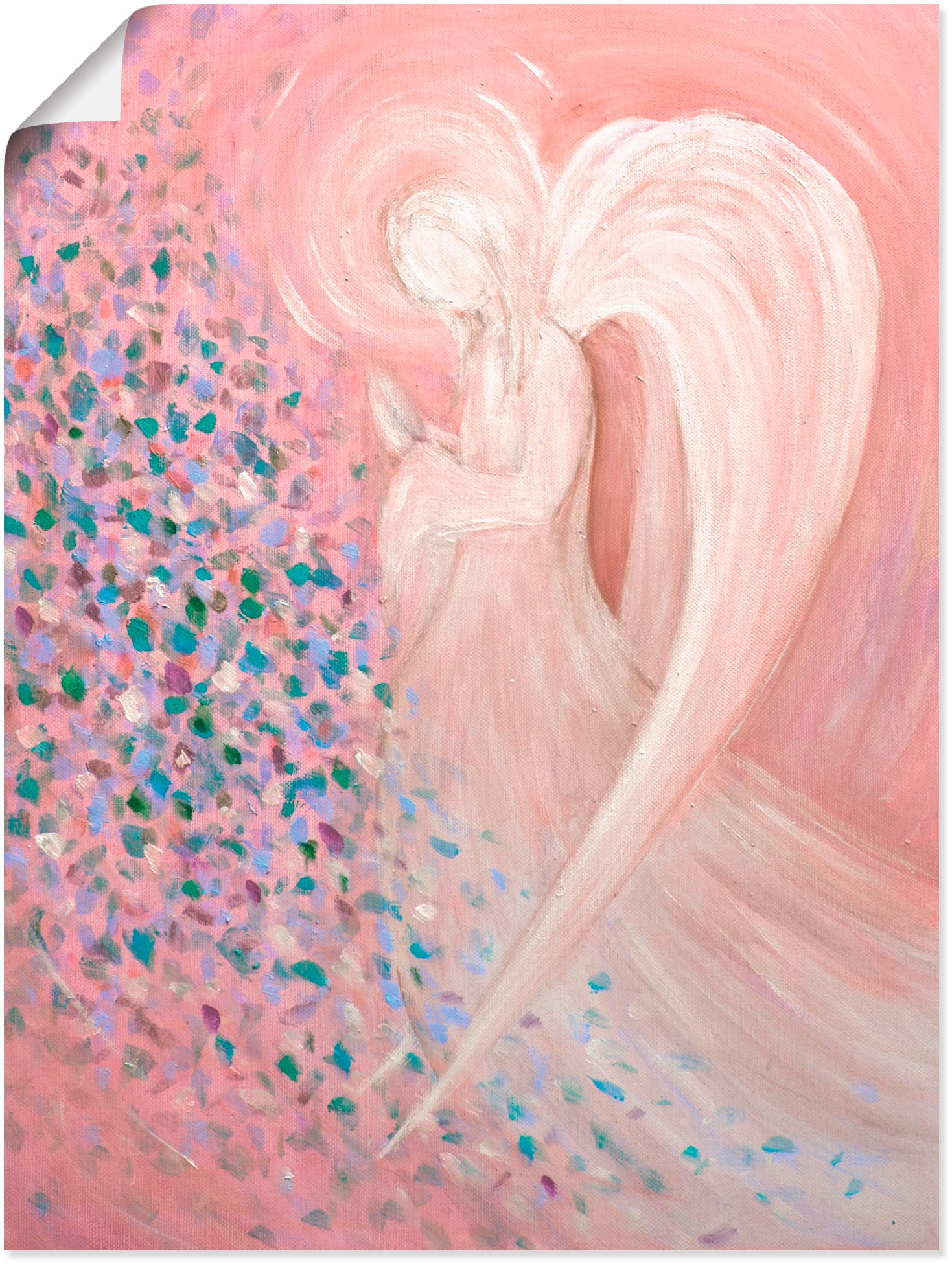 Artland Wandbild »Engelbild - pastell«, Religion, (1 St.), in vielen Größen & Produktarten - Alubild / Outdoorbild für den Außenbereich, Leinwandbild, Poster, Wandaufkleber / Wandtattoo auch für Badezimmer geeignet