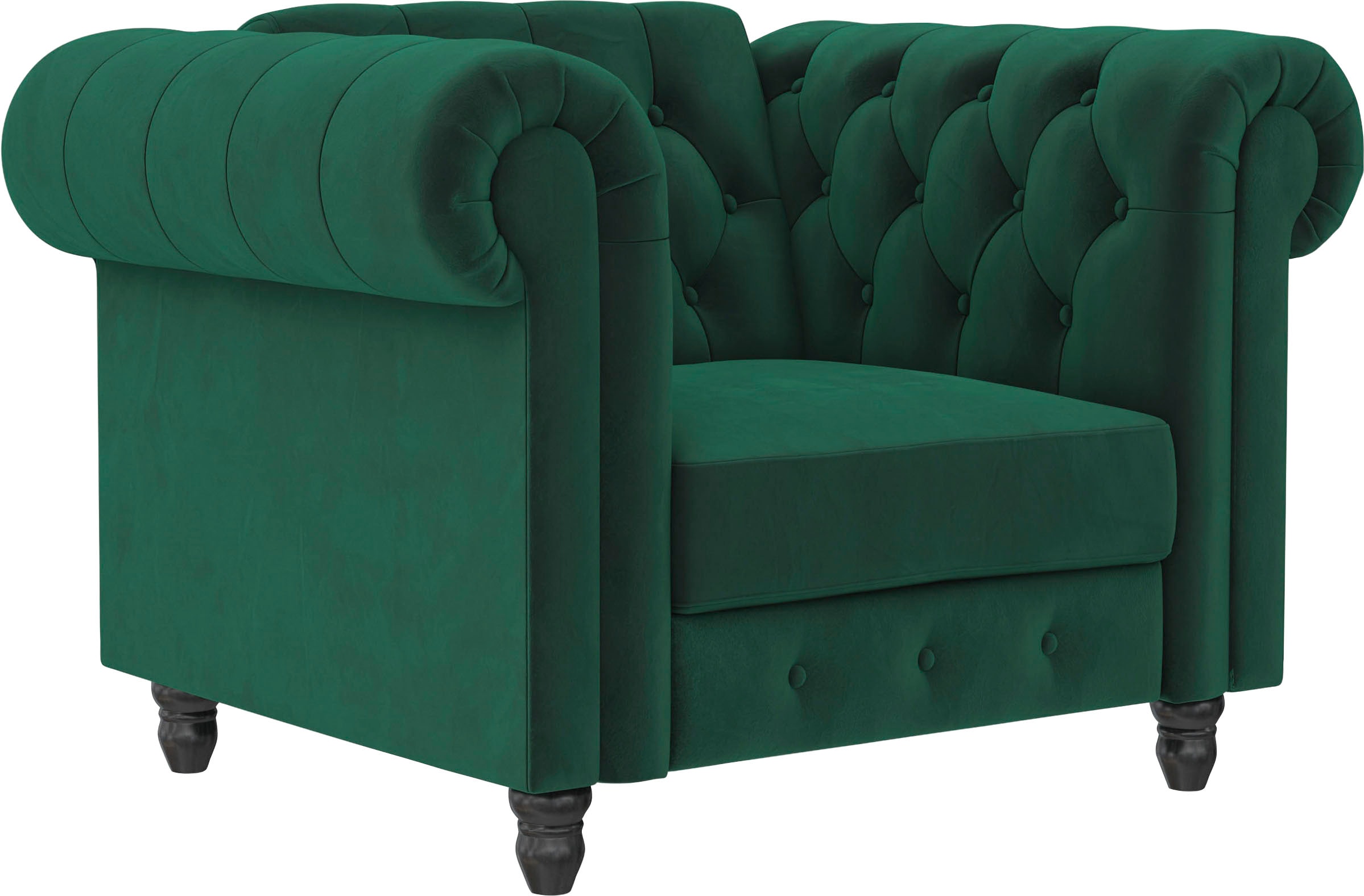 Dorel Home Chesterfield-Sessel »Felix«, mit Rückenlehne 3-fach verstellbar, Beine Massivholz, Sitzhöhe 46 cm