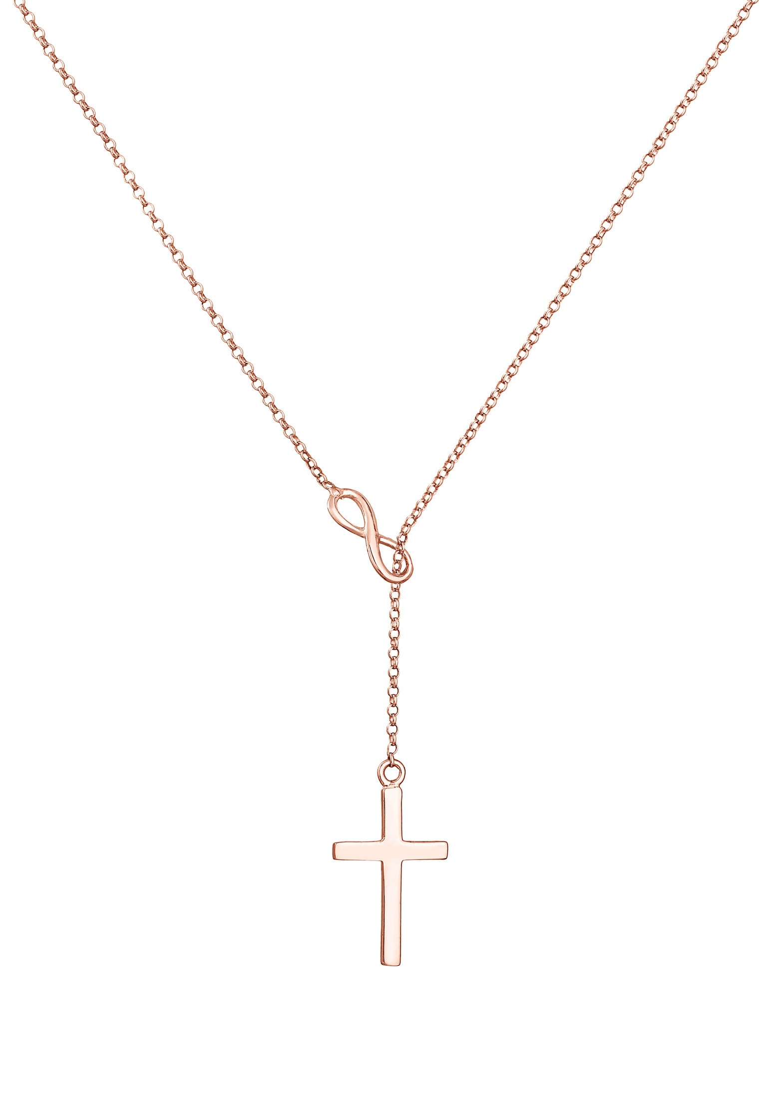 Elli Y-Kette »Halskette Y-Kette mit Kreuz und Infinity Symbol 925 Silber«