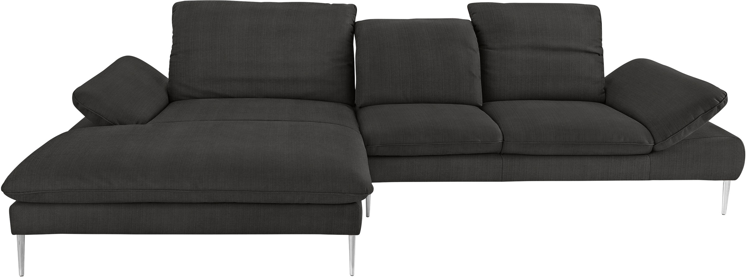W.SCHILLIG Ecksofa »enjoy&MORE, Designsofa, bequem, zeitlos und elegant, L-Form«, mit Sitztiefenverstellung, Füße Chrom glänzend, Breite 340 cm