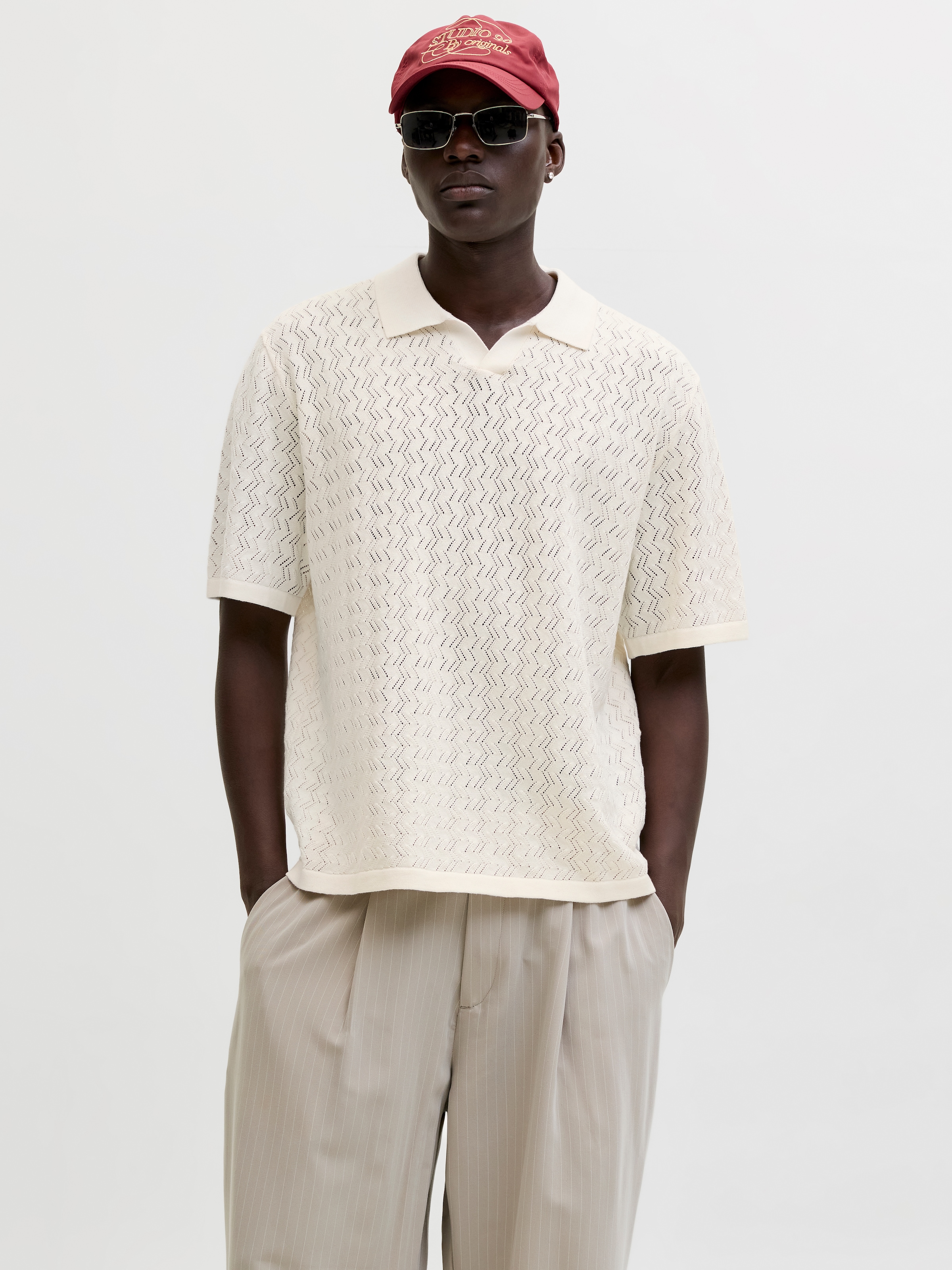 Jack & Jones Polokragenpullover »JORTYLER KNIT SS SPLIT NECK POLO SN« Baumwollmischung, regular fit
