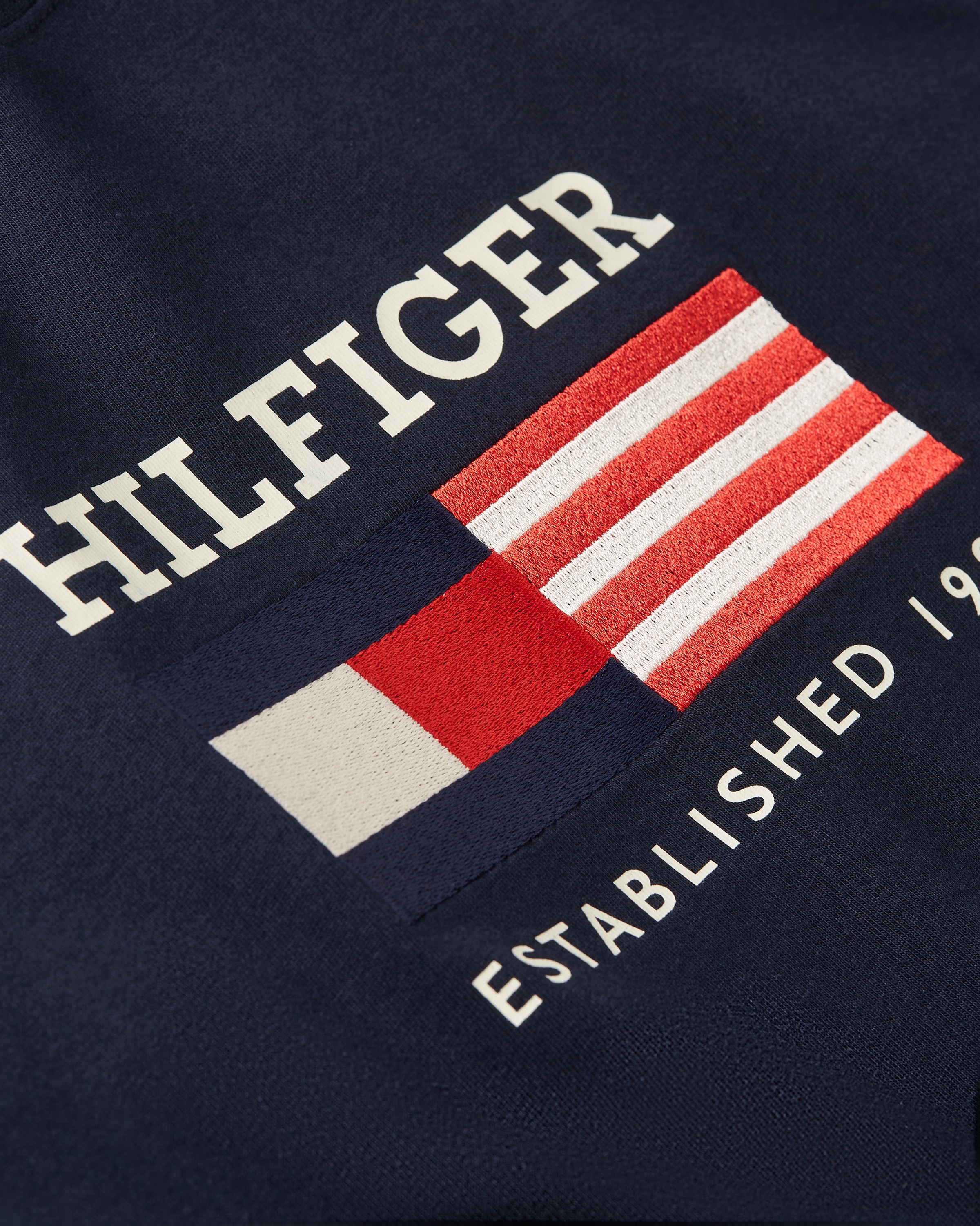 Tommy Hilfiger T-Shirt »AMERICANA MONOTYPE FLAG BOX TEE«, Mit markanter Stickerei