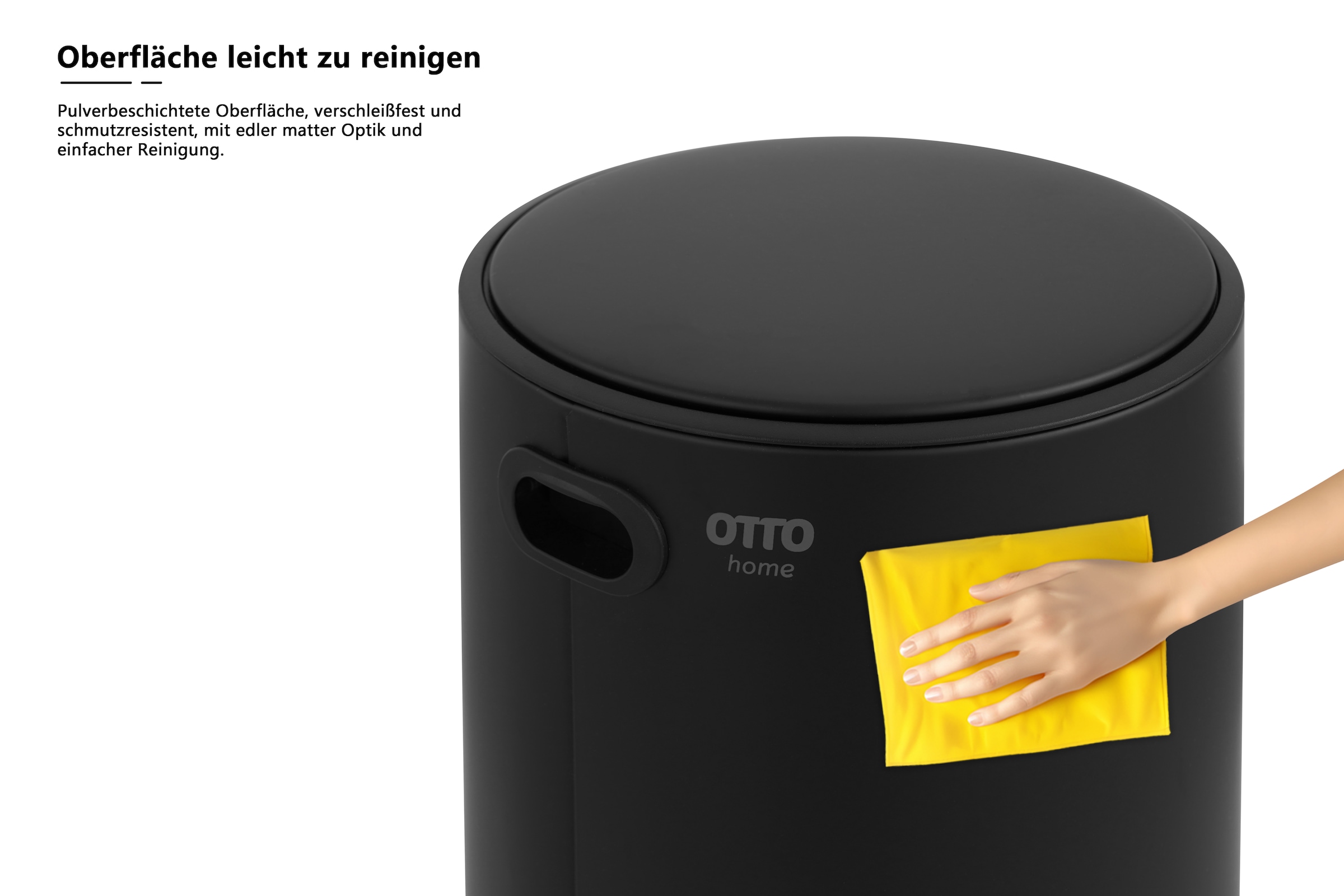 OTTO home Mülleimer »Lennu, Soft Close, versteckter Griff« 1 Behälter moderner Treteimer für Küche oder Bad, Abfalleimer mit Deckel