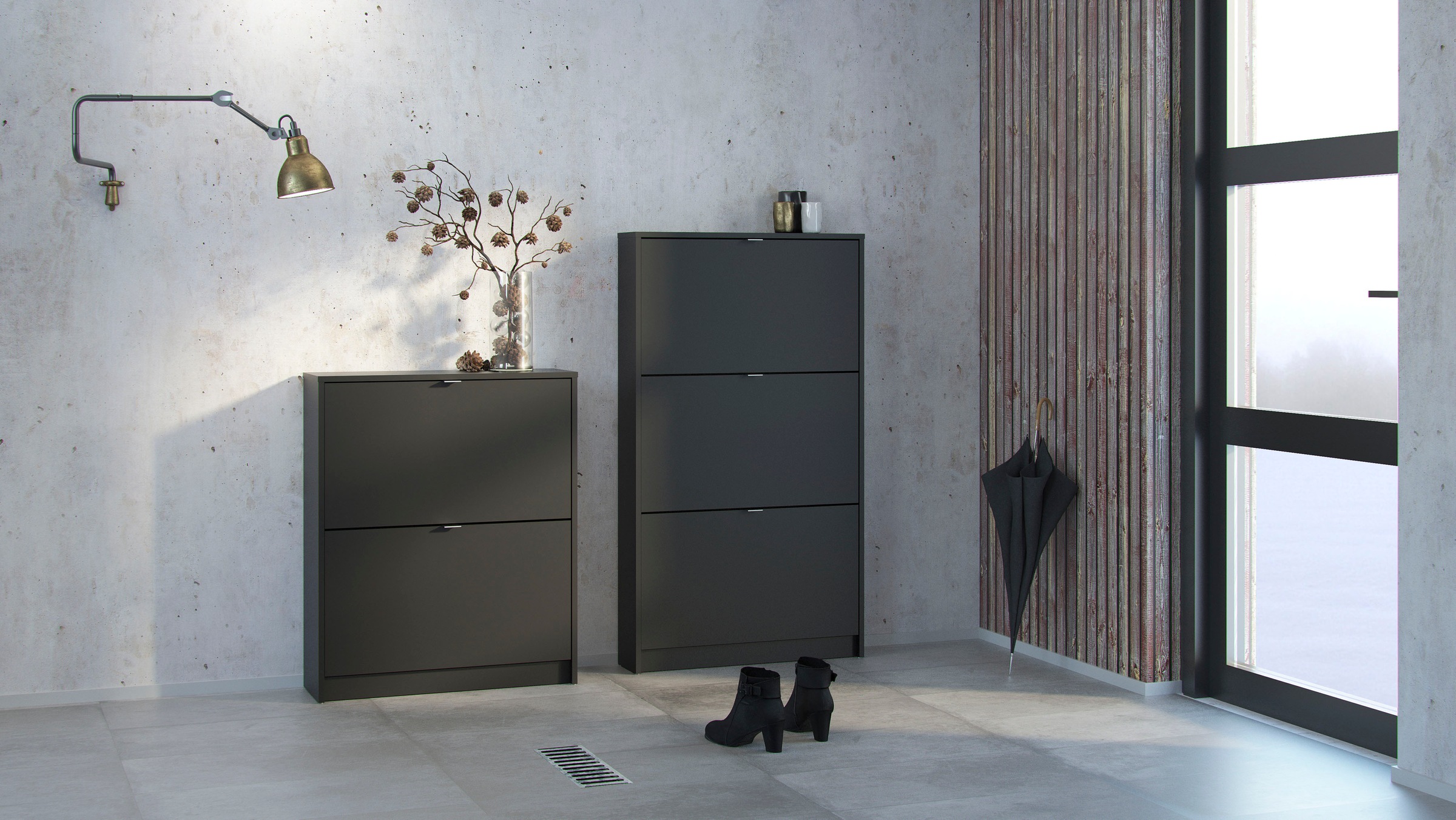 INOSIGN Schuhschrank »Shoes Schuhaufbewahrung, Schuhkommode, Schuhregal,«, mit drei Klappen, 1 Boden, Höhe 123 cm, ca. 9 Paar Schuhe