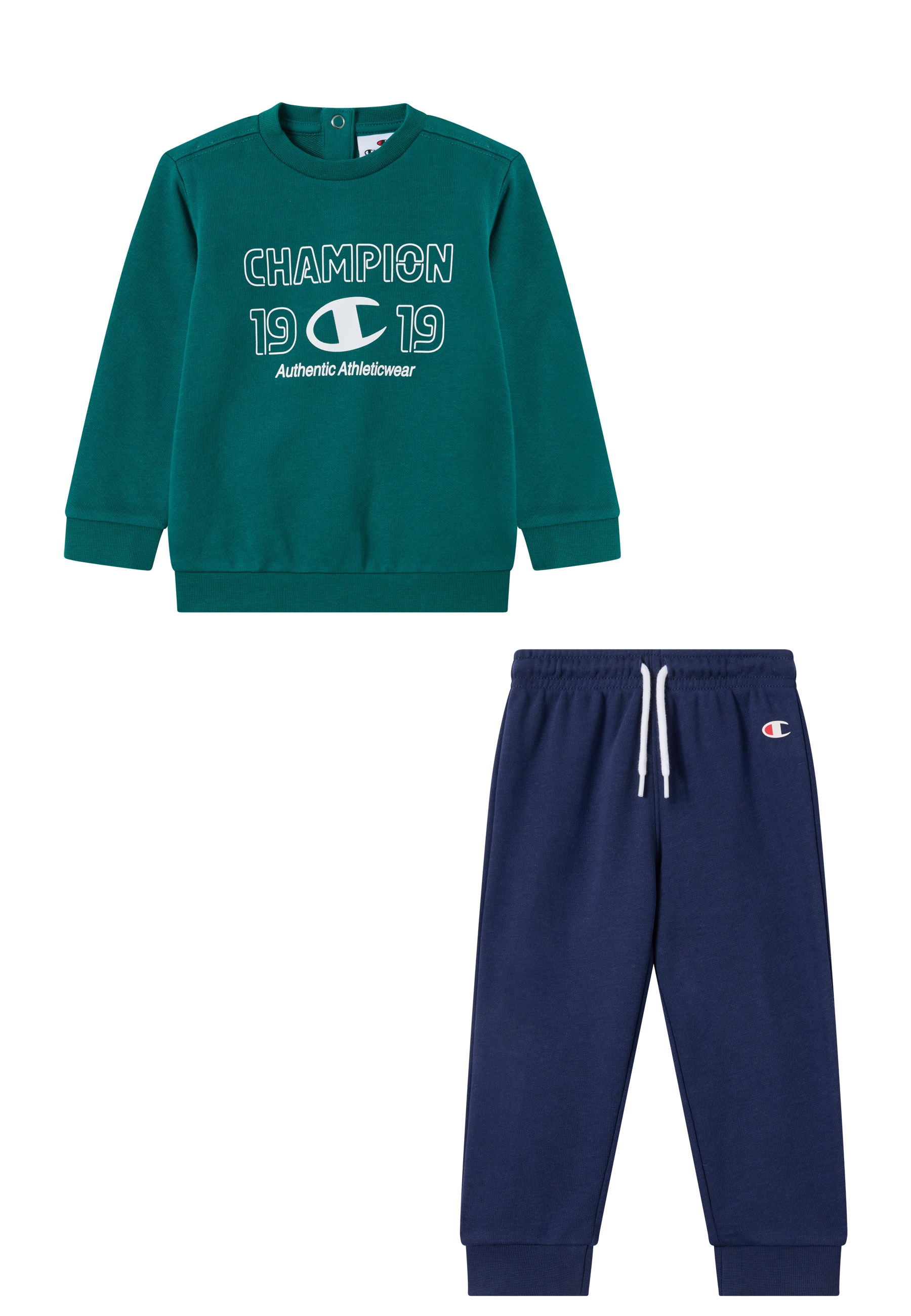Champion Jogginganzug »Toddler Graphic Terry Crewneck Sweatsuit« 2 tlg. für Babys, aus Baumwolle und Polyester
