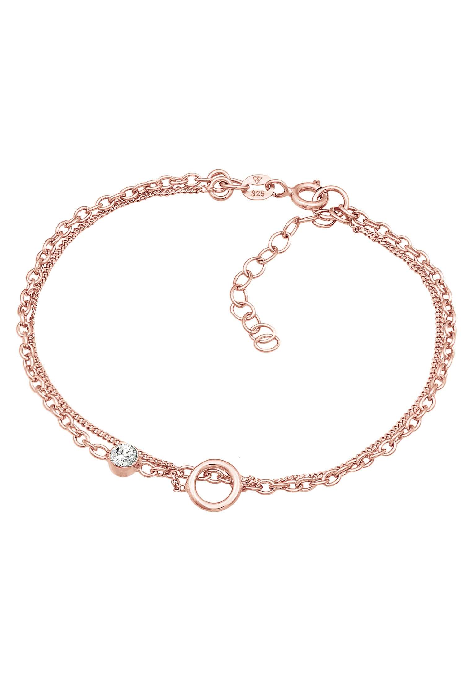 Elli Armkette »Armband Layer Kreis 925 Silber, mit Kristallen von Swarovski®«