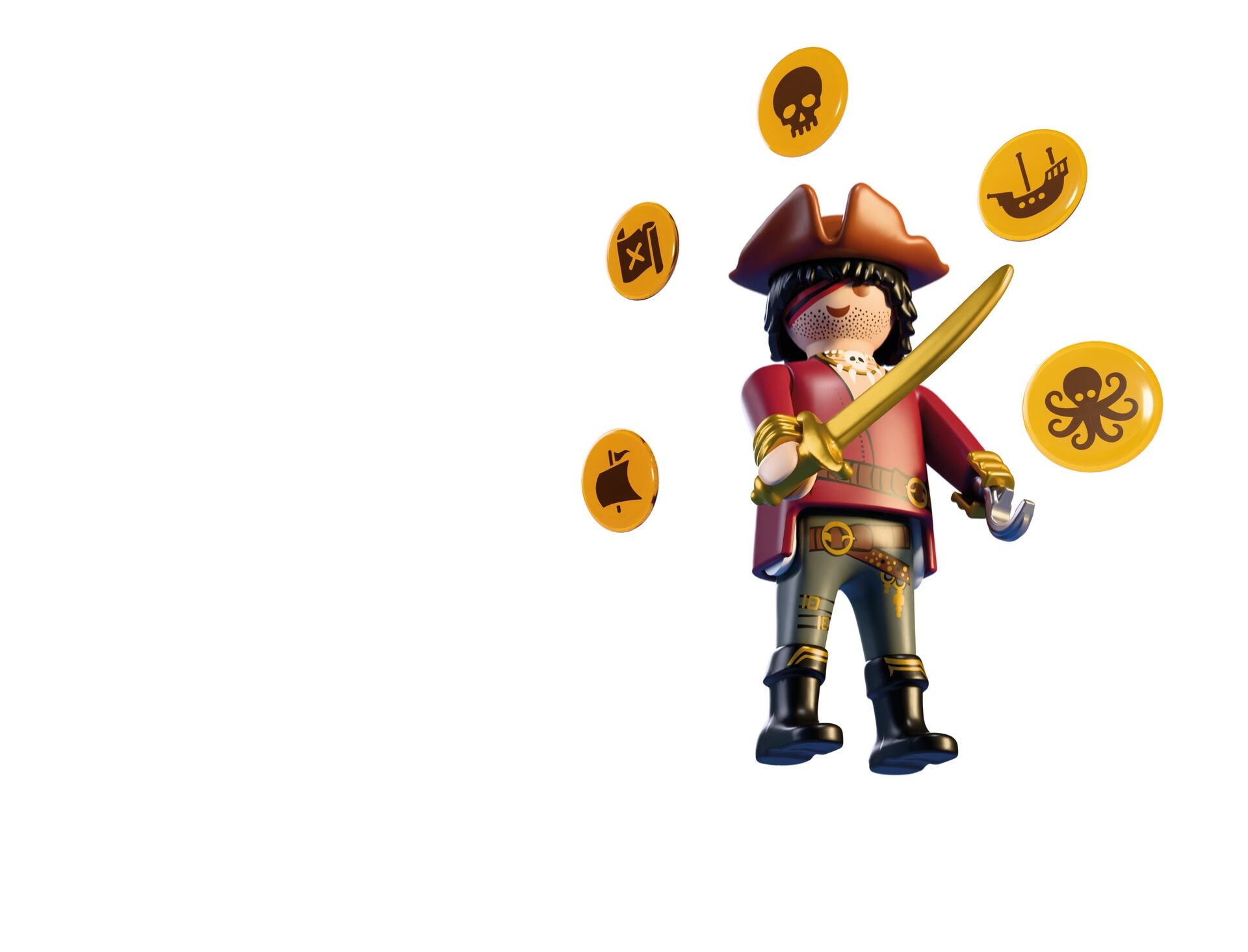 Playmobil® Konstruktions-Spielset »Playmobil Hi! Magische Sticker Piraten (72250), Pirates« Made in Europe; mit interaktivem Backpack kompatibel (nicht enthalten)