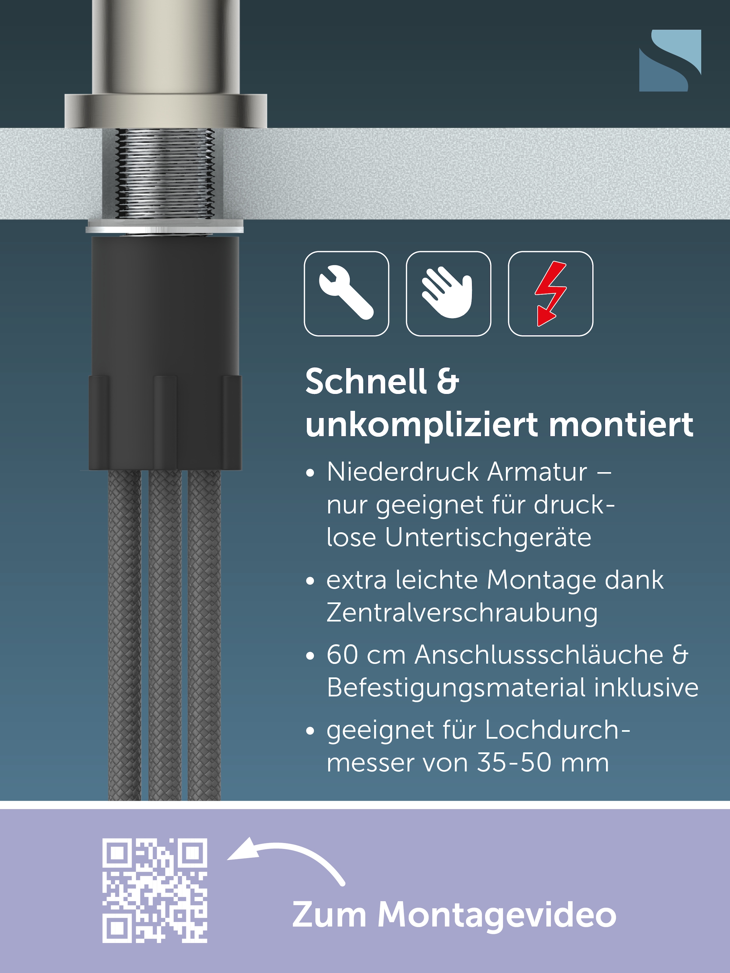 Schütte Spültischarmatur »Cornwall« Niederdruckarmatur, Dripless, 360° schwenkbar, Marken-Strahlregler