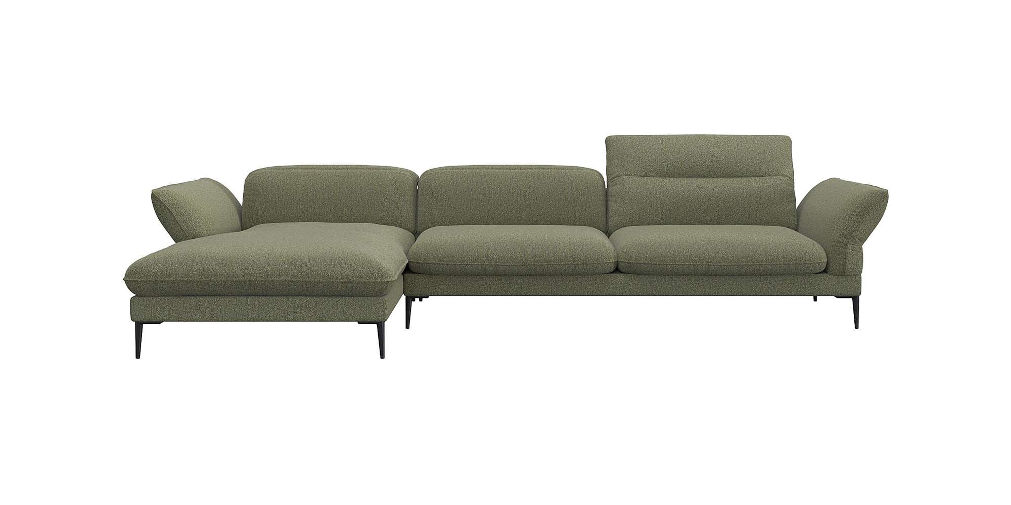 FLEXLUX Ecksofa »Salino, Funktionssofa mit Recamiere, Relaxsofa, Ecksofa« Sofa mit Arm- und Kopfteil-Verstellungen, Kaltschaum & Stahl-Wellen